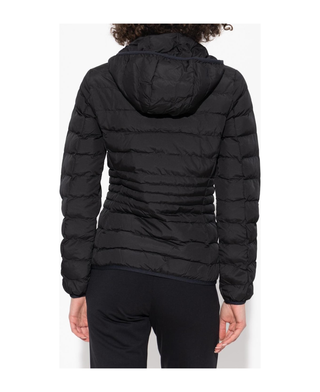 EA7 Emporio Armani Quilted Jacket With Logo - Black