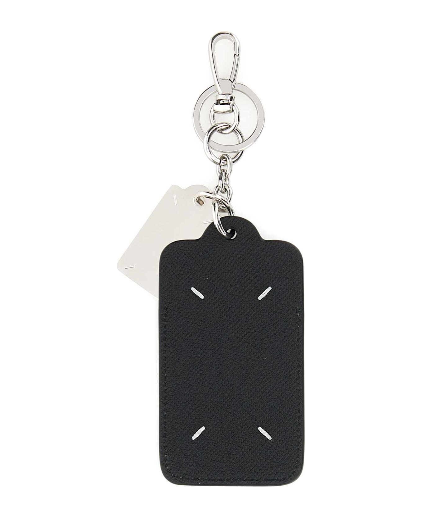 Maison Margiela Black Leather Keyring - BLACK