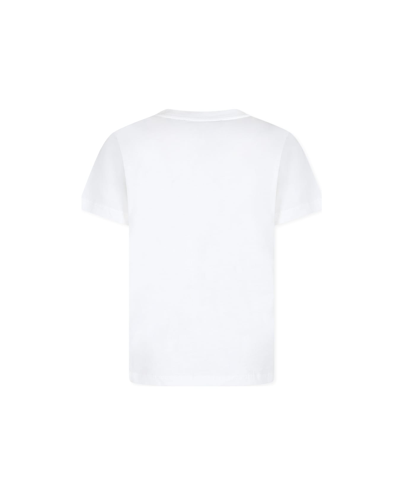 Balmain Ivory T-shirt For Girl With Logo - Ivory
