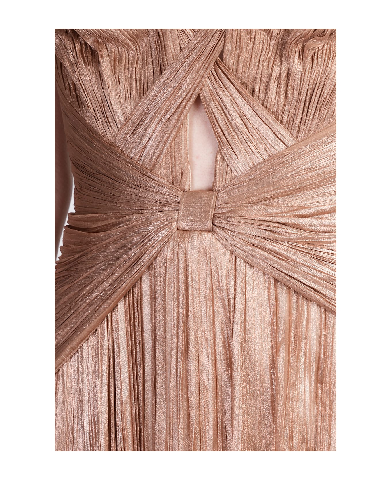 Iris Serban Letita Long Dress In Brown Silk - brown ワンピース＆ドレス