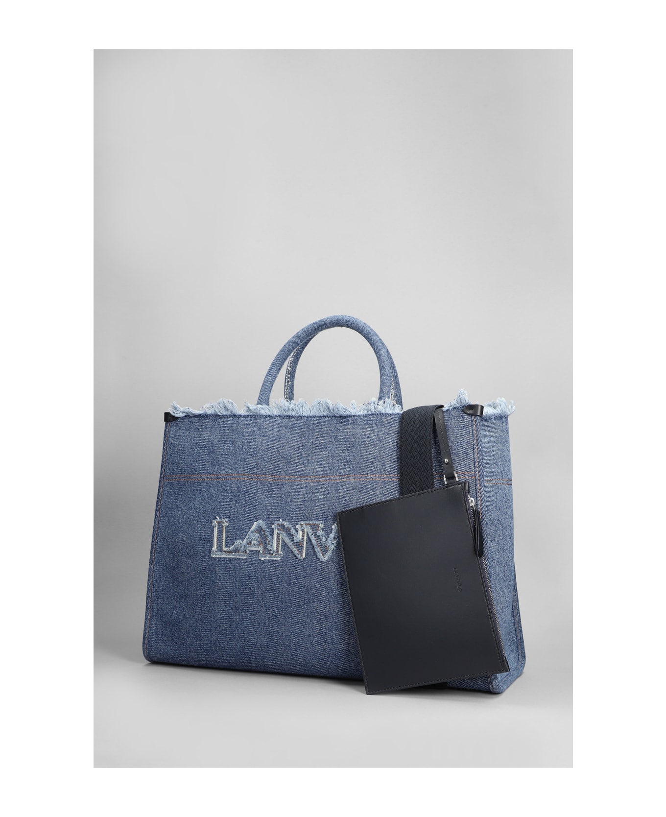 Lanvin Tote In Blue Cotton - blue トートバッグ