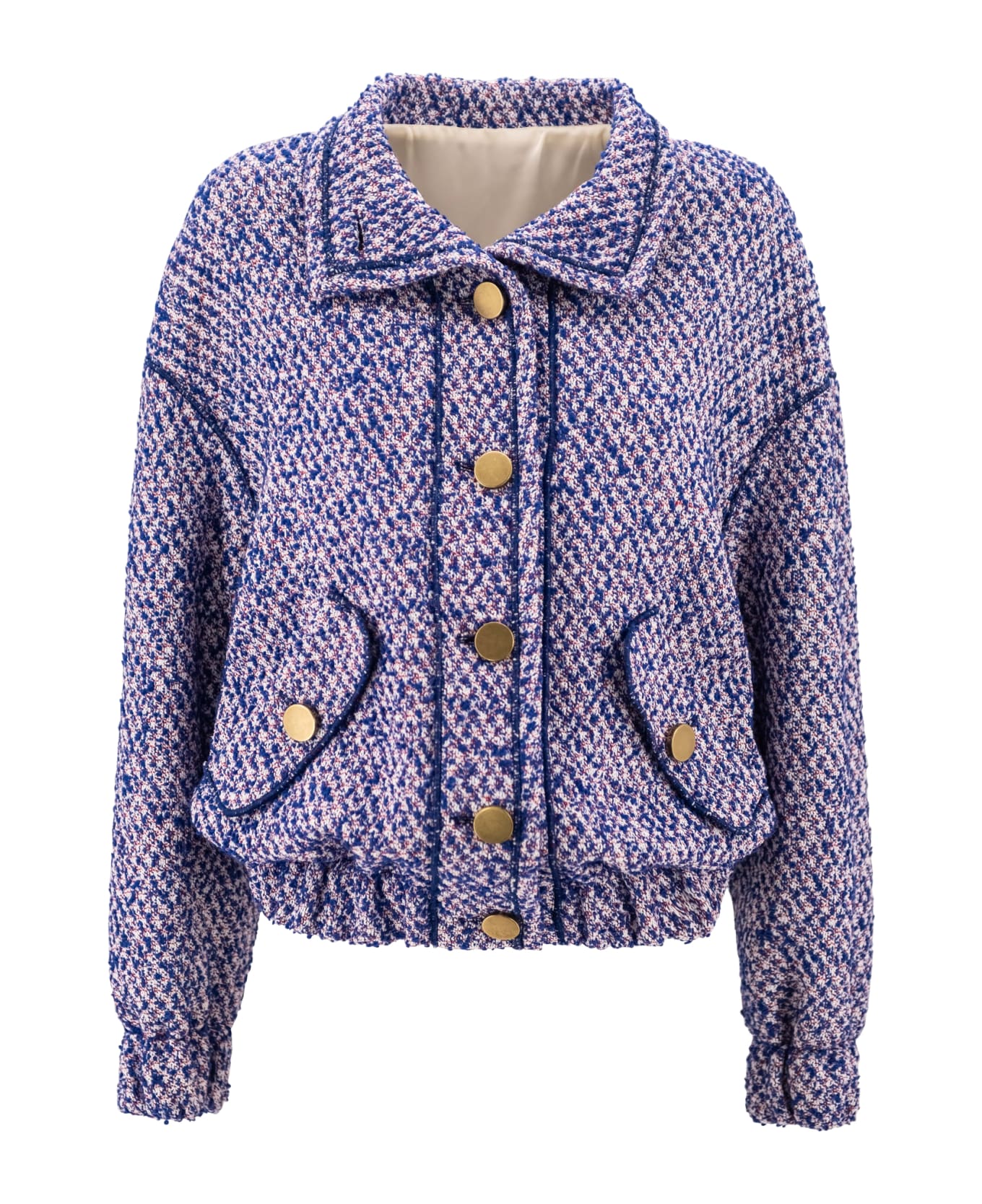 Philosophy di Lorenzo Serafini Multicolor Cotton Blend Oversize Jacket - FANTASIAAZZURRO