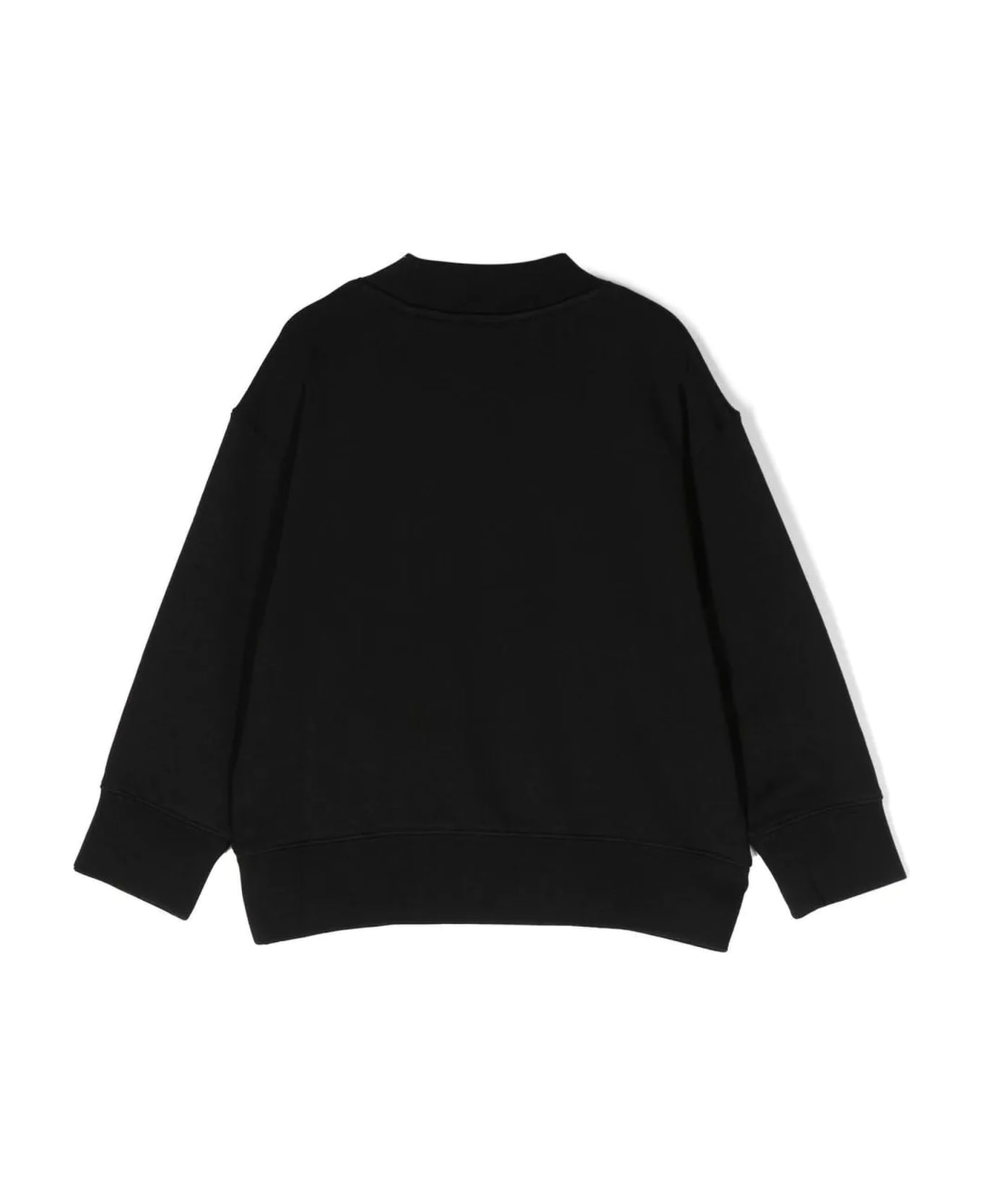 Palm Angels Black Cotton Sweatshirt - Black White ニットウェア＆スウェットシャツ