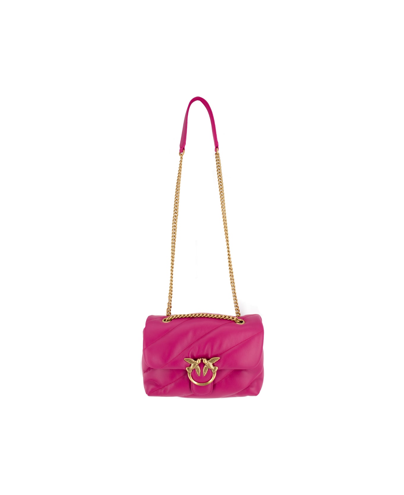 Pinko Classic Love Bag Puff Maxi Quilt Shoulder Bag - PINK PINKO ANTIQUE GOLD