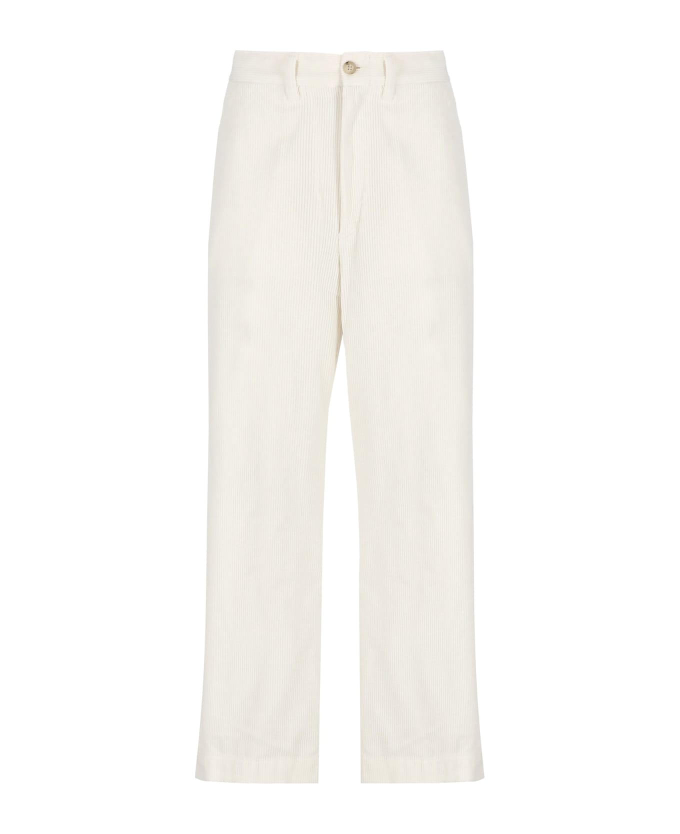 Ralph Lauren Corduroy Wide-leg Cropped Trouser - WHITE