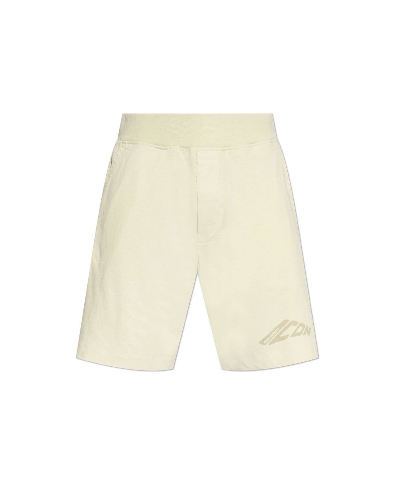 Dsquared2 Icon New Generation Big Boxer Jersey Shorts - Off White