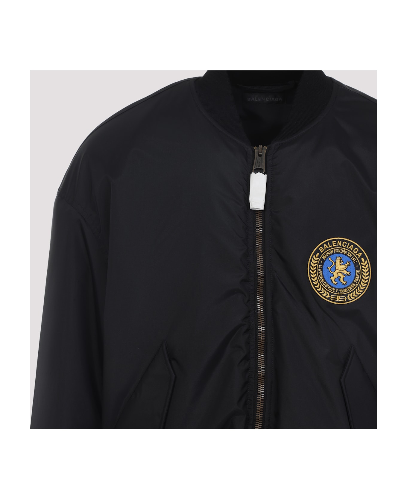 Balenciaga Large Fit Bomber Jacket - Black
