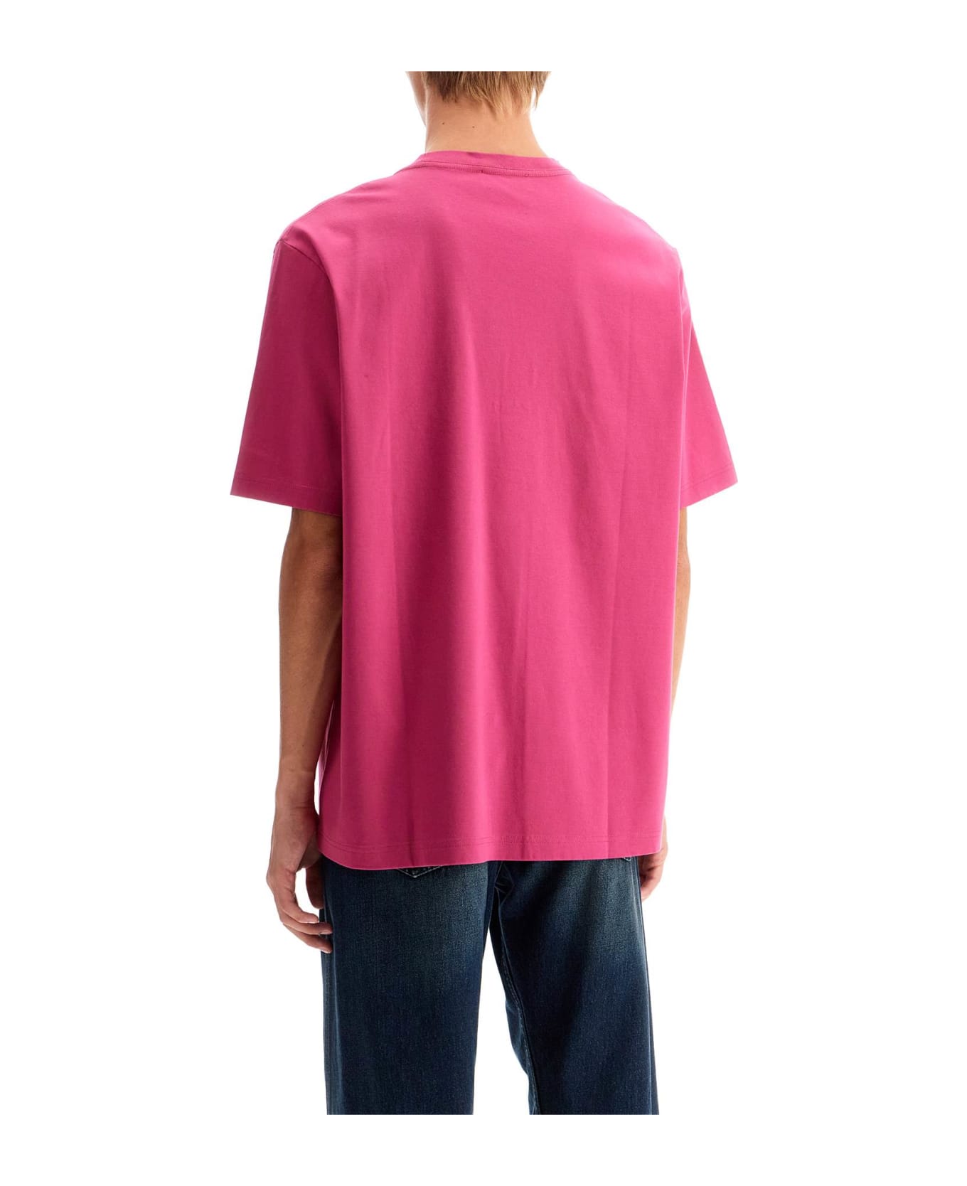 Lanvin T-shirt With Embroidered Logo Design - FUCHSIA (Pink)