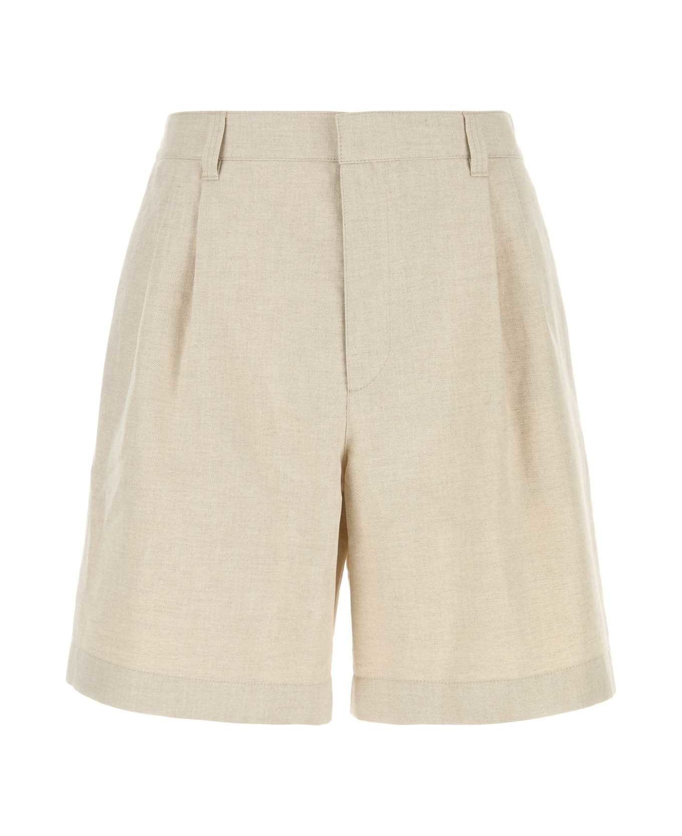 Bottega Veneta Sand Twill Bermuda Shorts - ROCKMELANGE