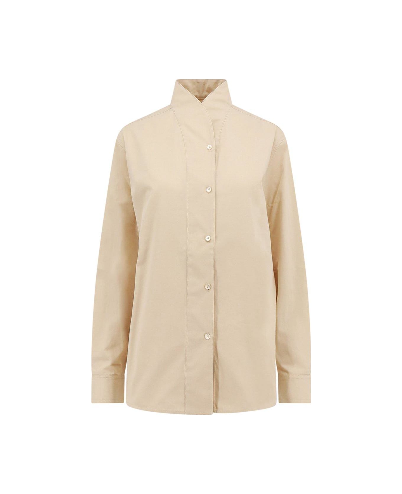 Totême High-neck Sleeved Shirt - White