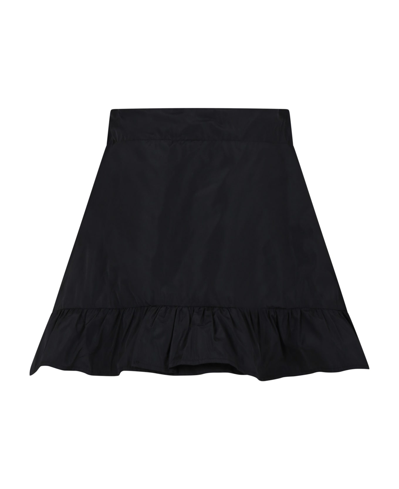 MSGM Black Skirt For Girl With Logo - Black