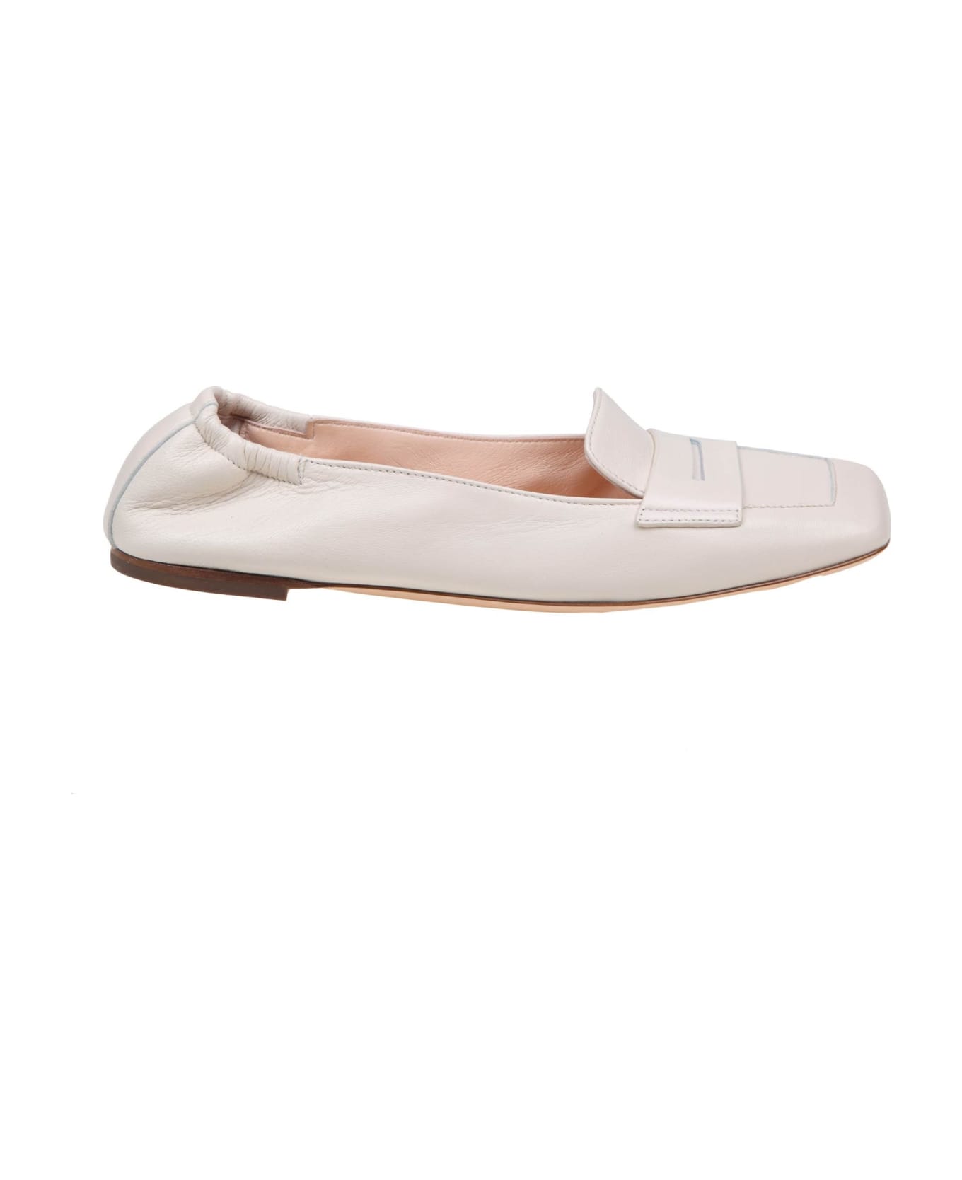 AGL Rina Loafers In Chalk Color Leather - PLASTER
