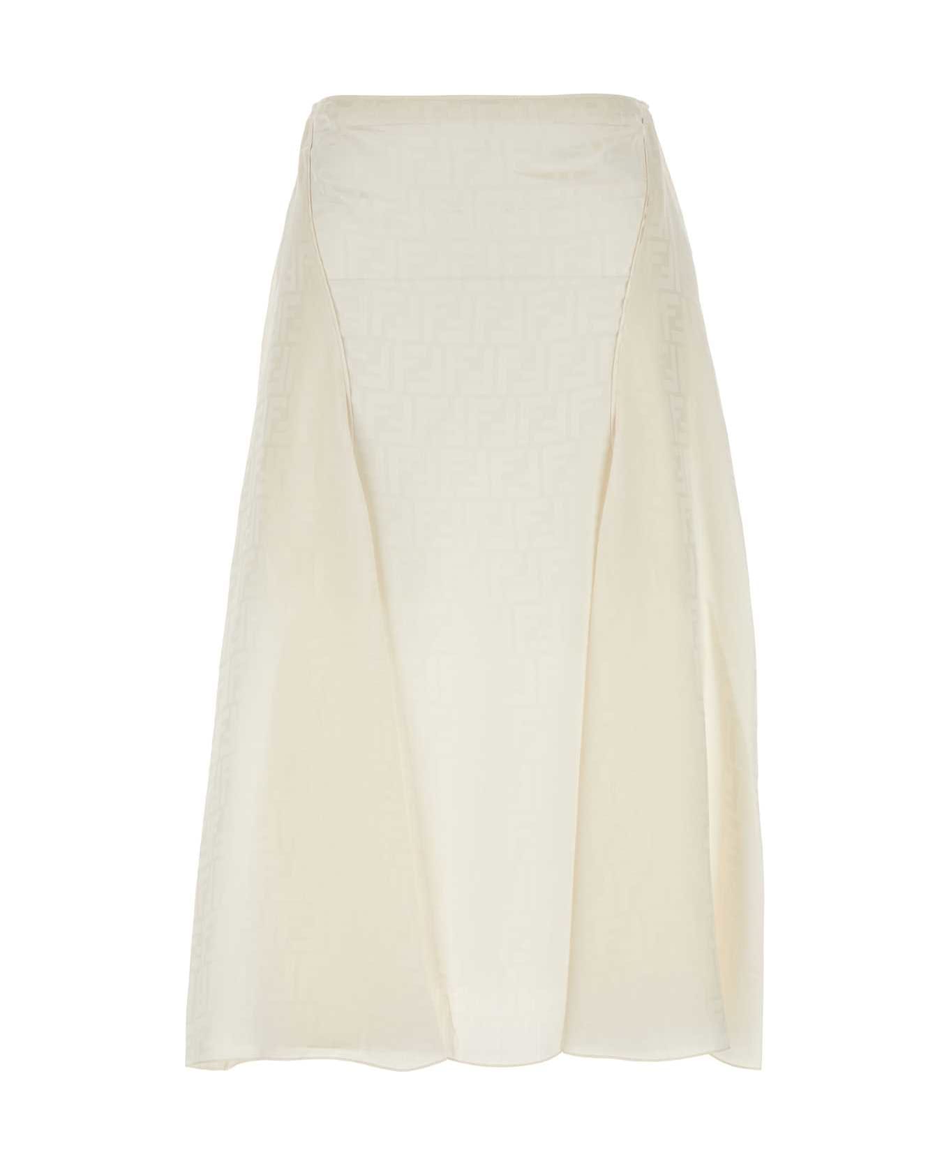 Fendi Ivory Silk Skirt - PENELOPE-PANNA