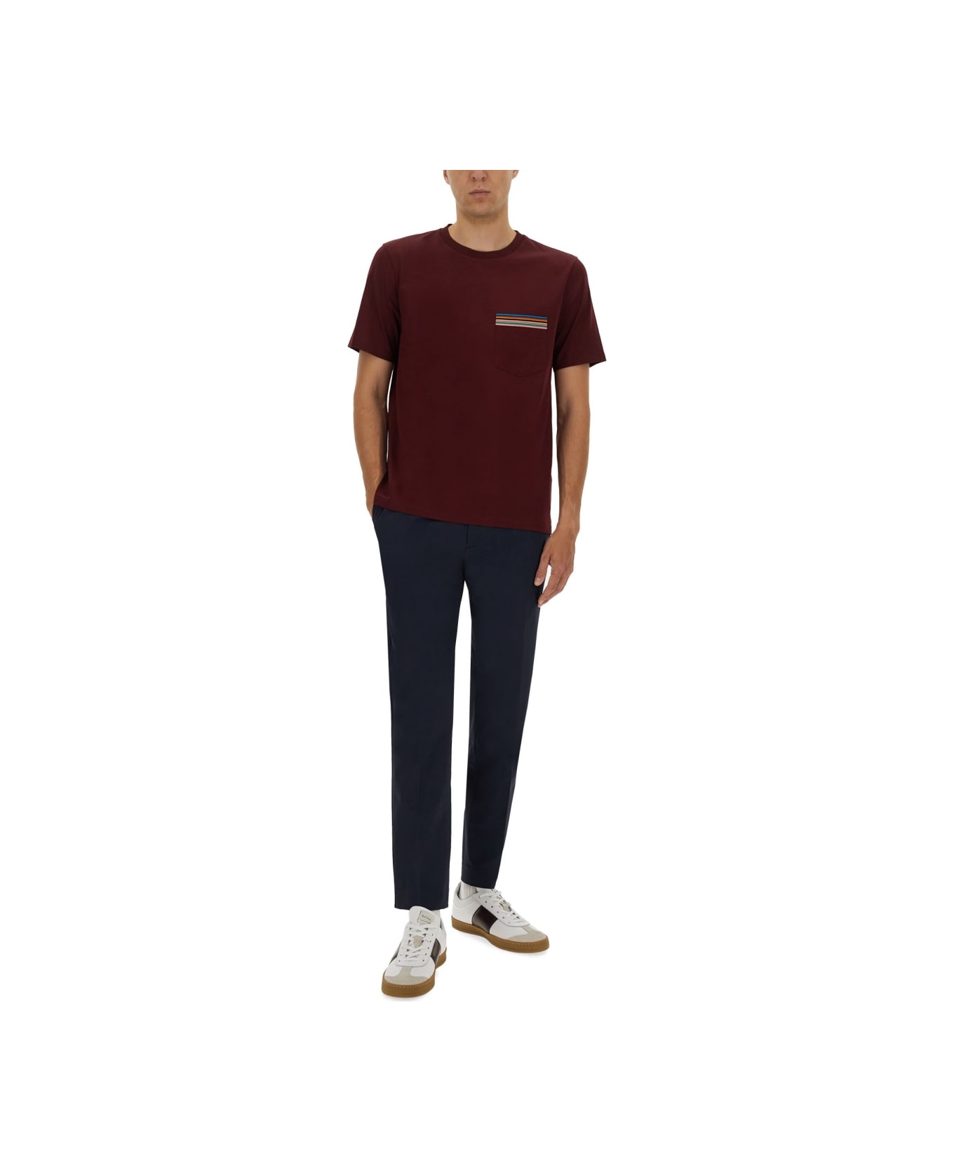 Paul Smith Striped Pocket T-shirt - RED