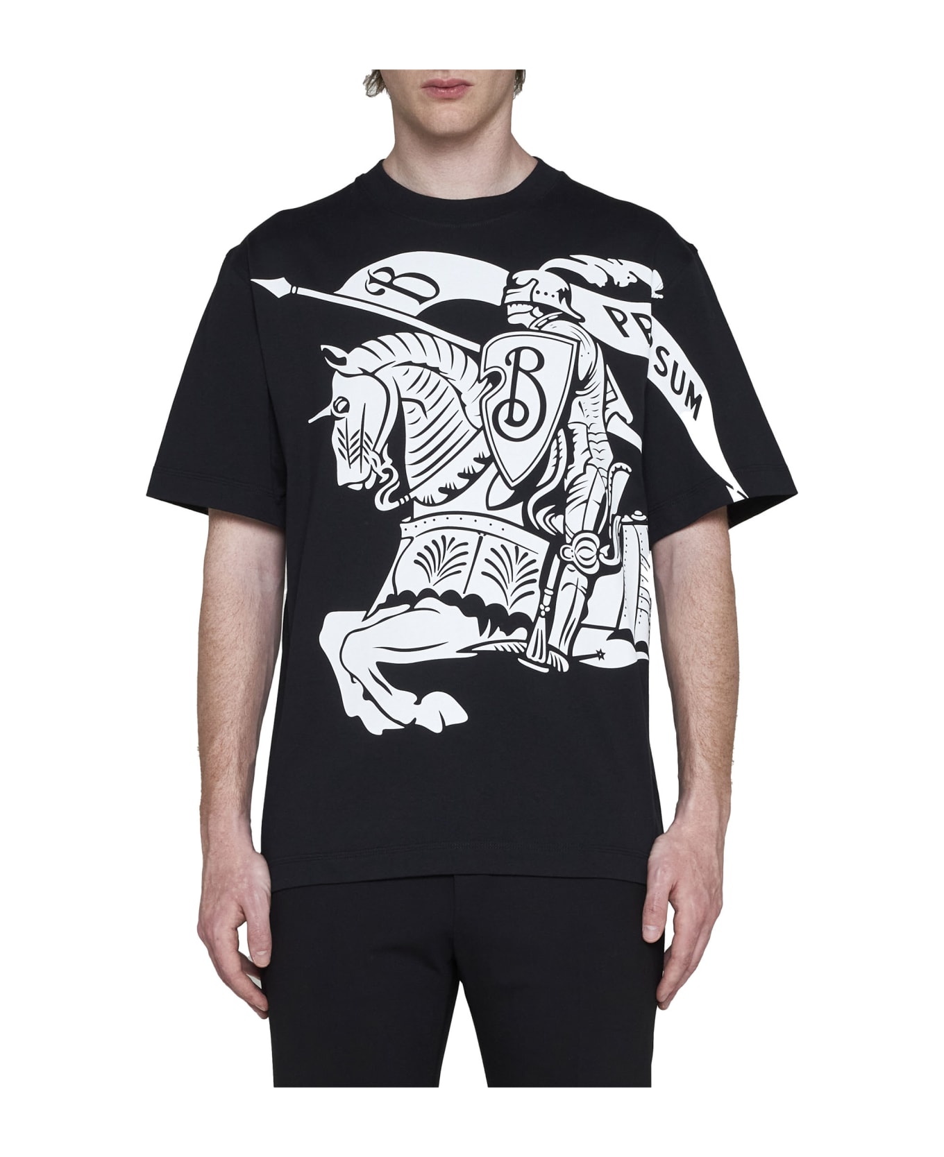 Burberry Black Knight Logo T-shirt - Black