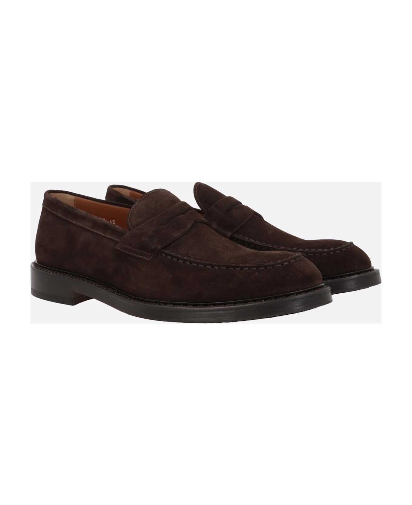Doucal's Velvet Suede Penny Loafers - Terre Moro