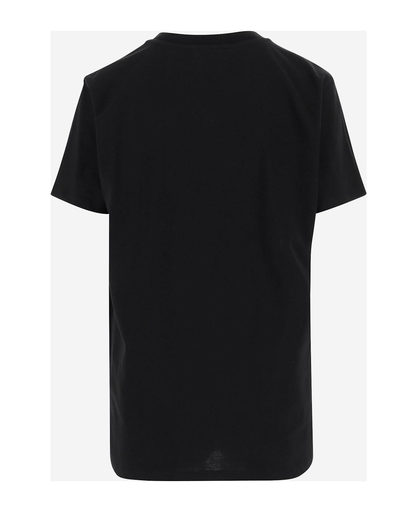 Blumarine Cotton T-shirt With Cast-effect Logo - Black