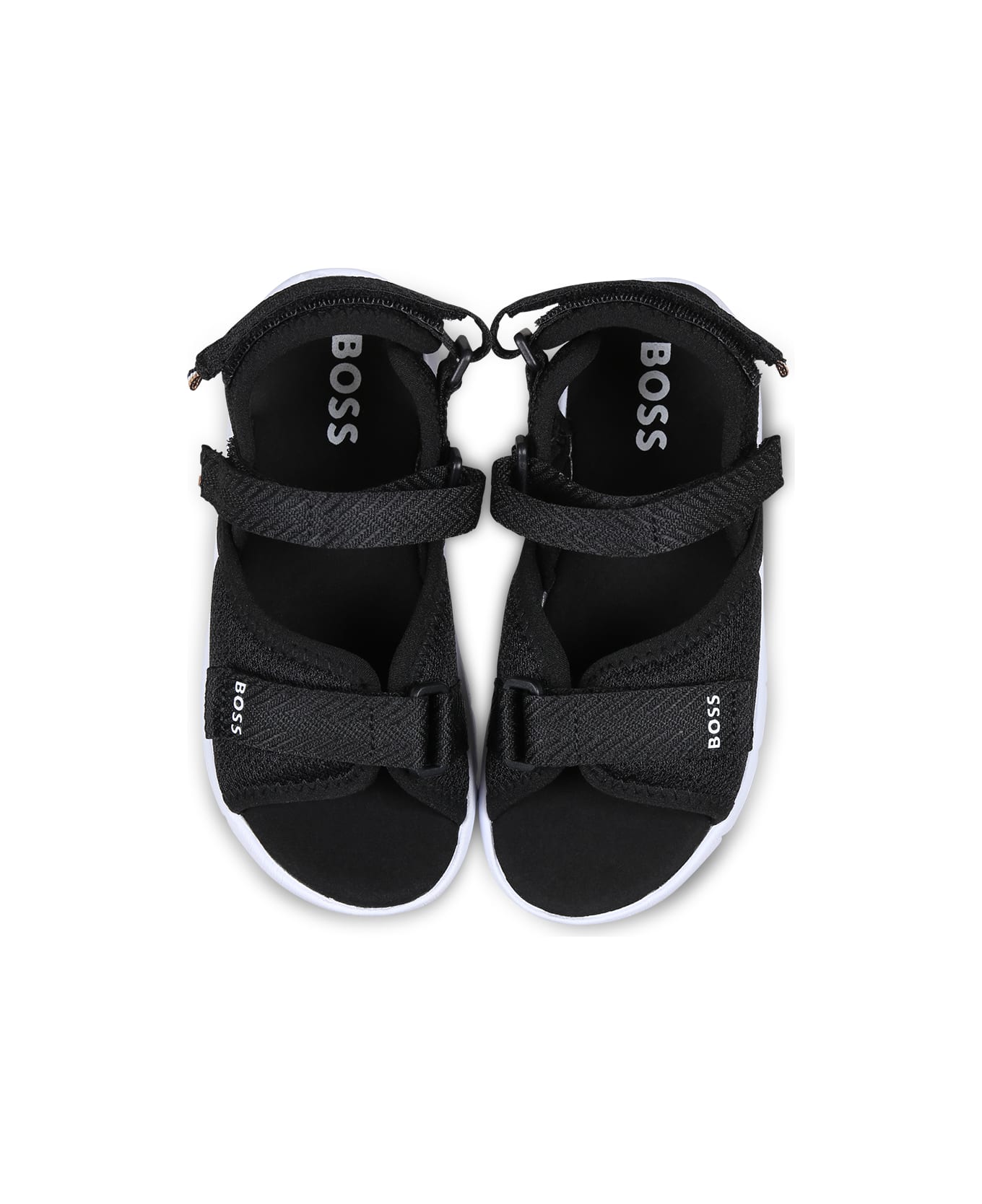 Hugo Boss Black Sandals For Boy With Logo - Black