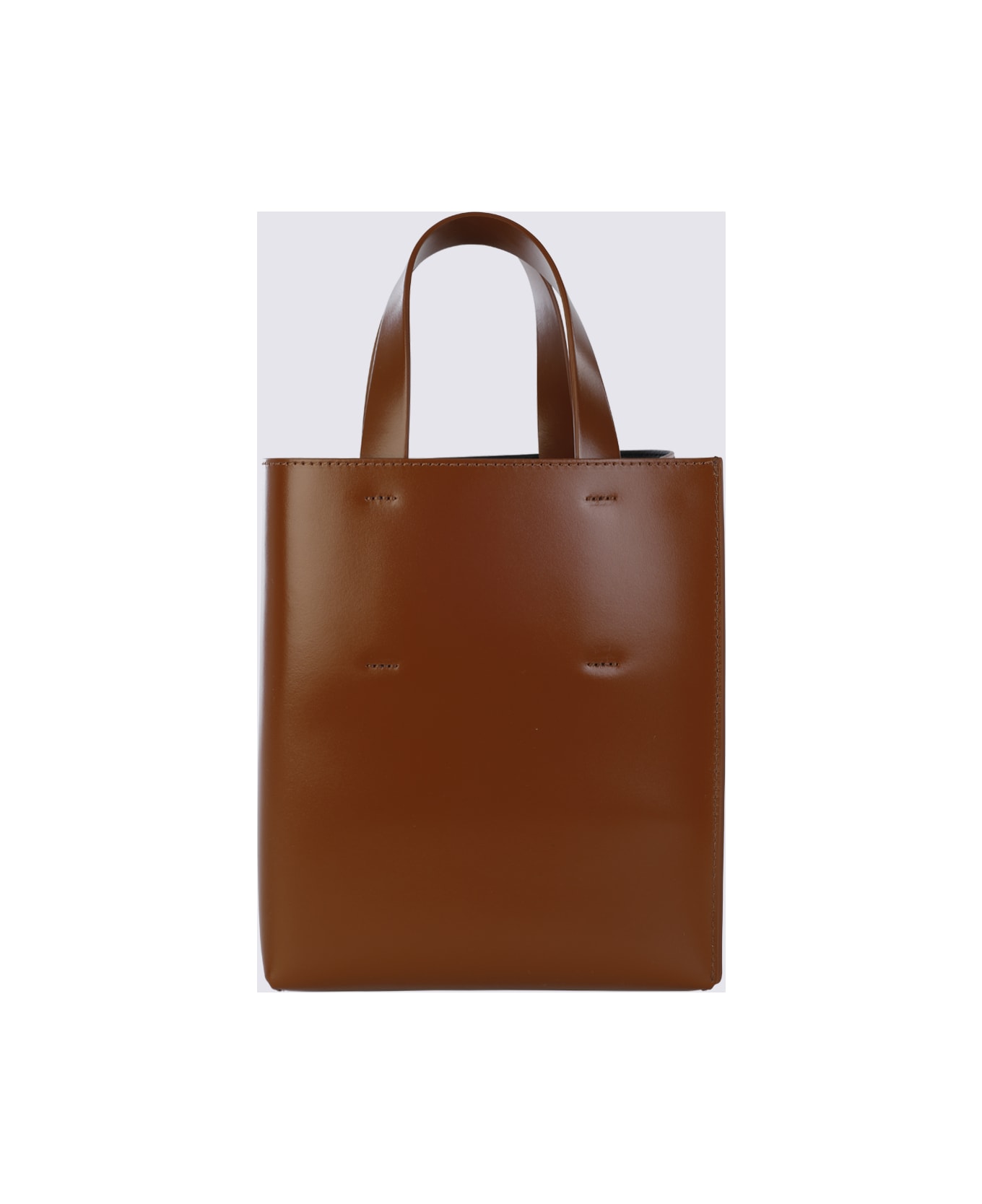Marni Brown Leather Museo Tote Bag