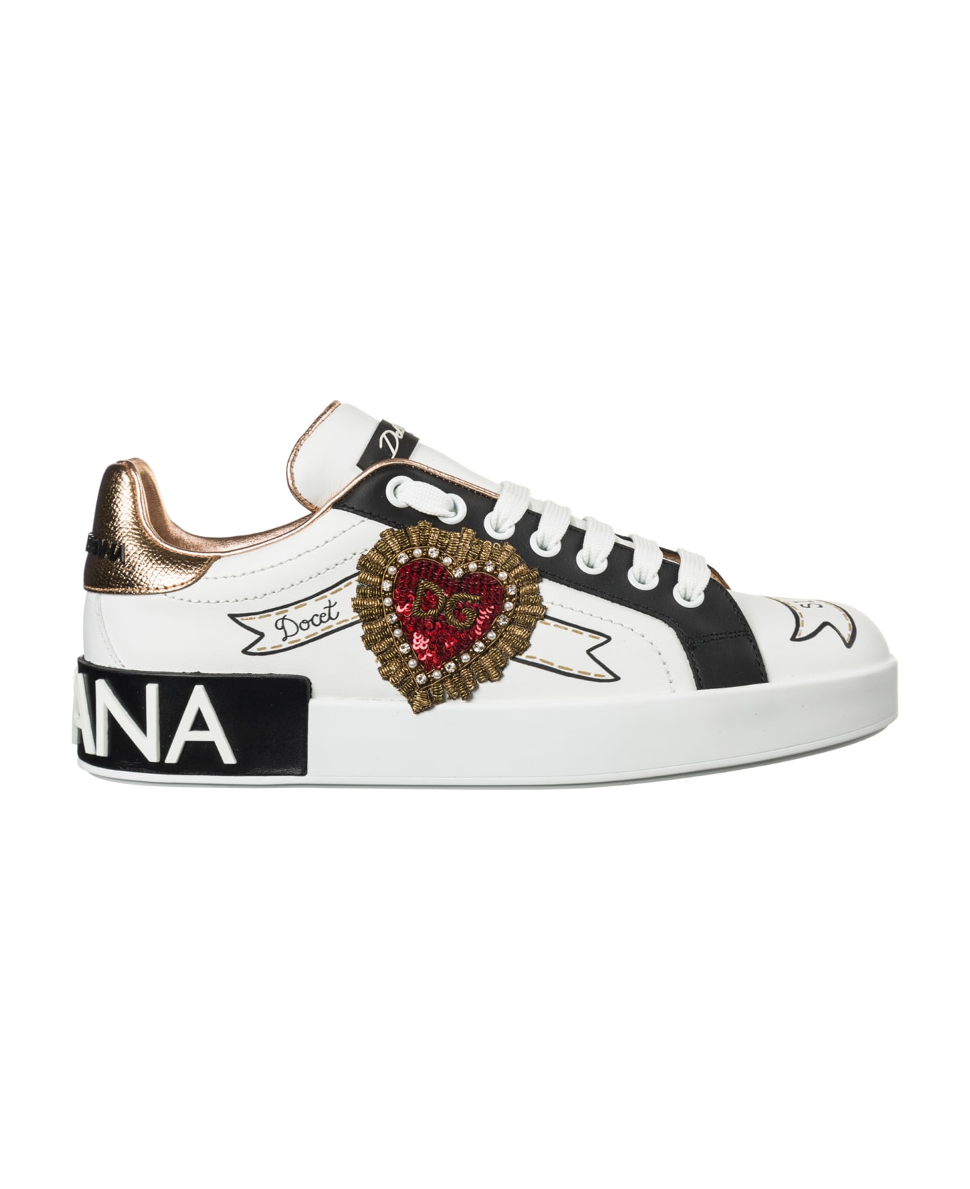 Dolce & Gabbana  Shoes Leather Trainers Sneakers Portofino - Bianco