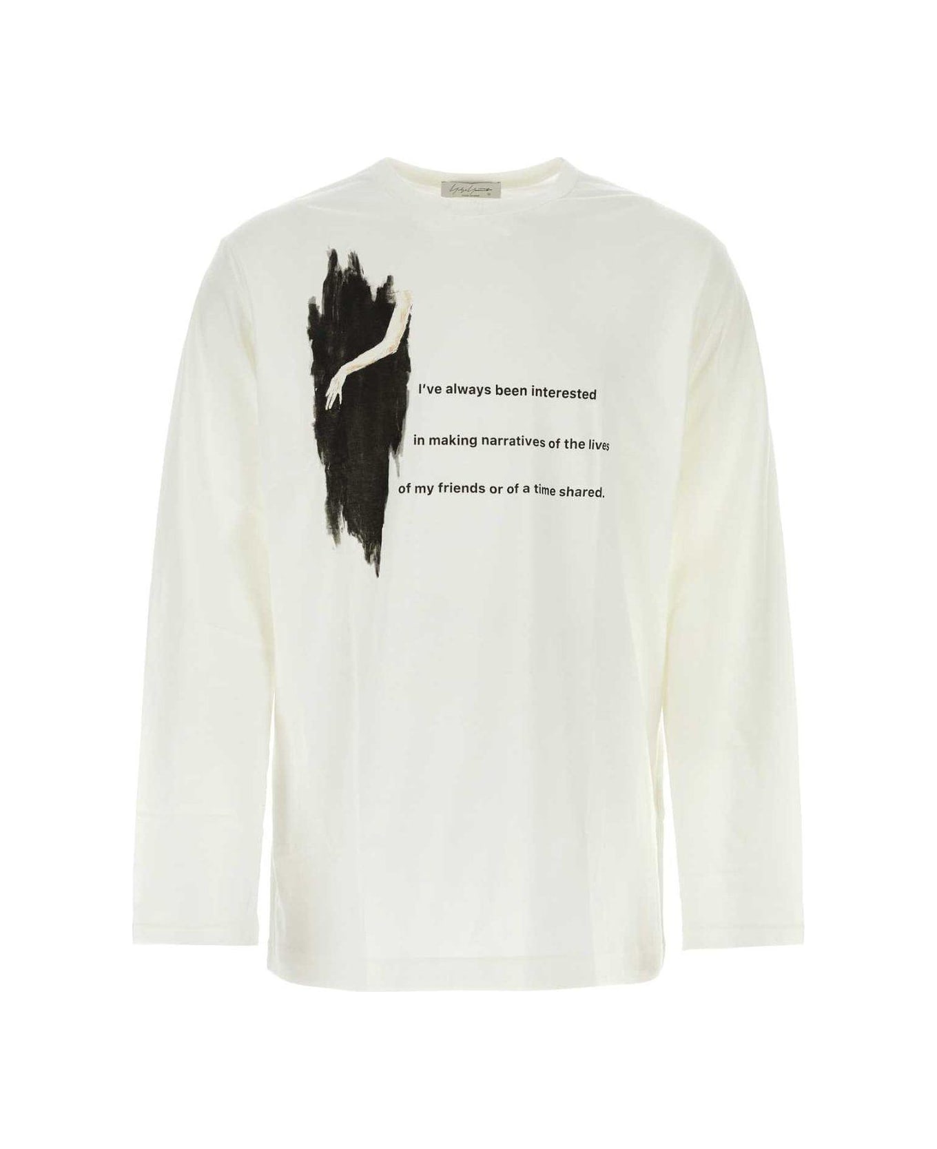 Yohji Yamamoto Graphic-printed Long-sleeved T-shirt - Off White
