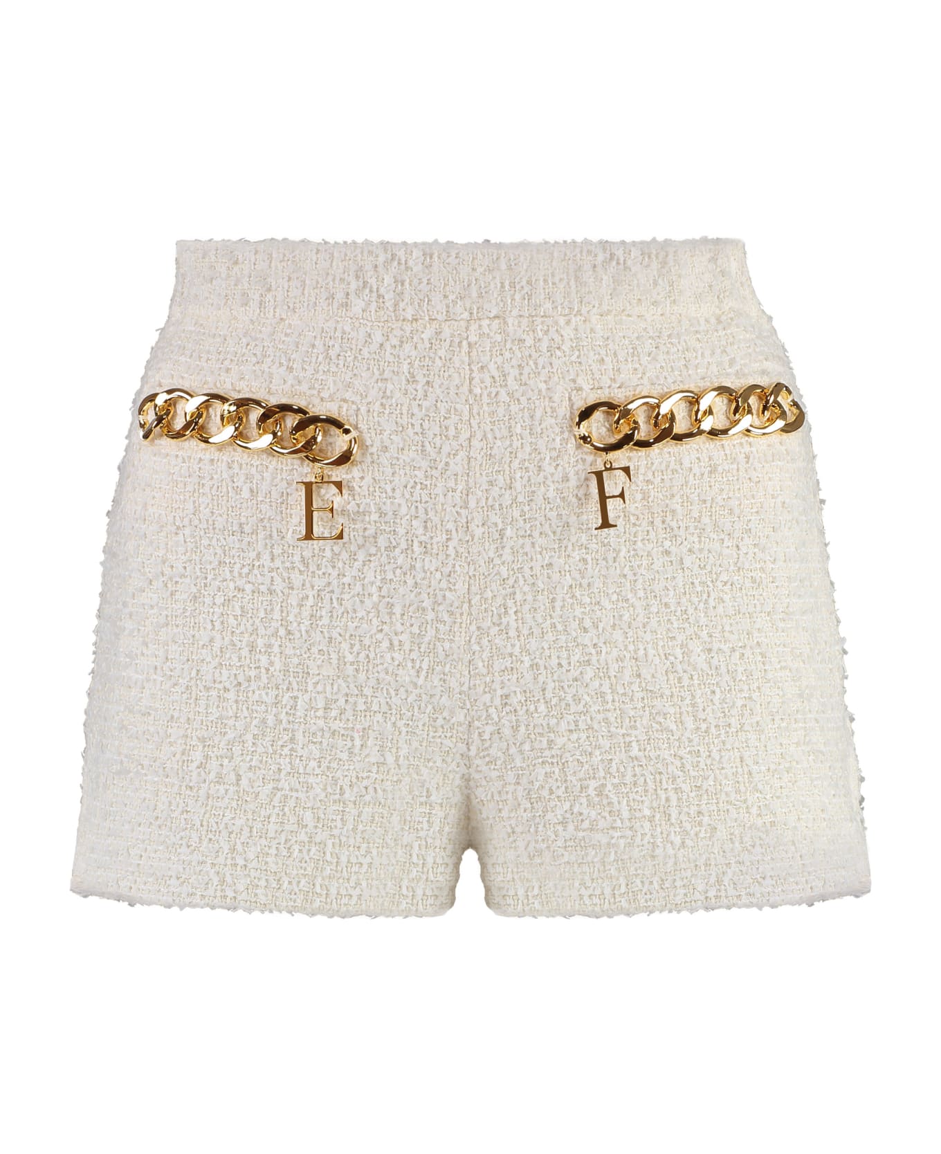 Elisabetta Franchi Tweed Shorts - Ivory ショートパンツ