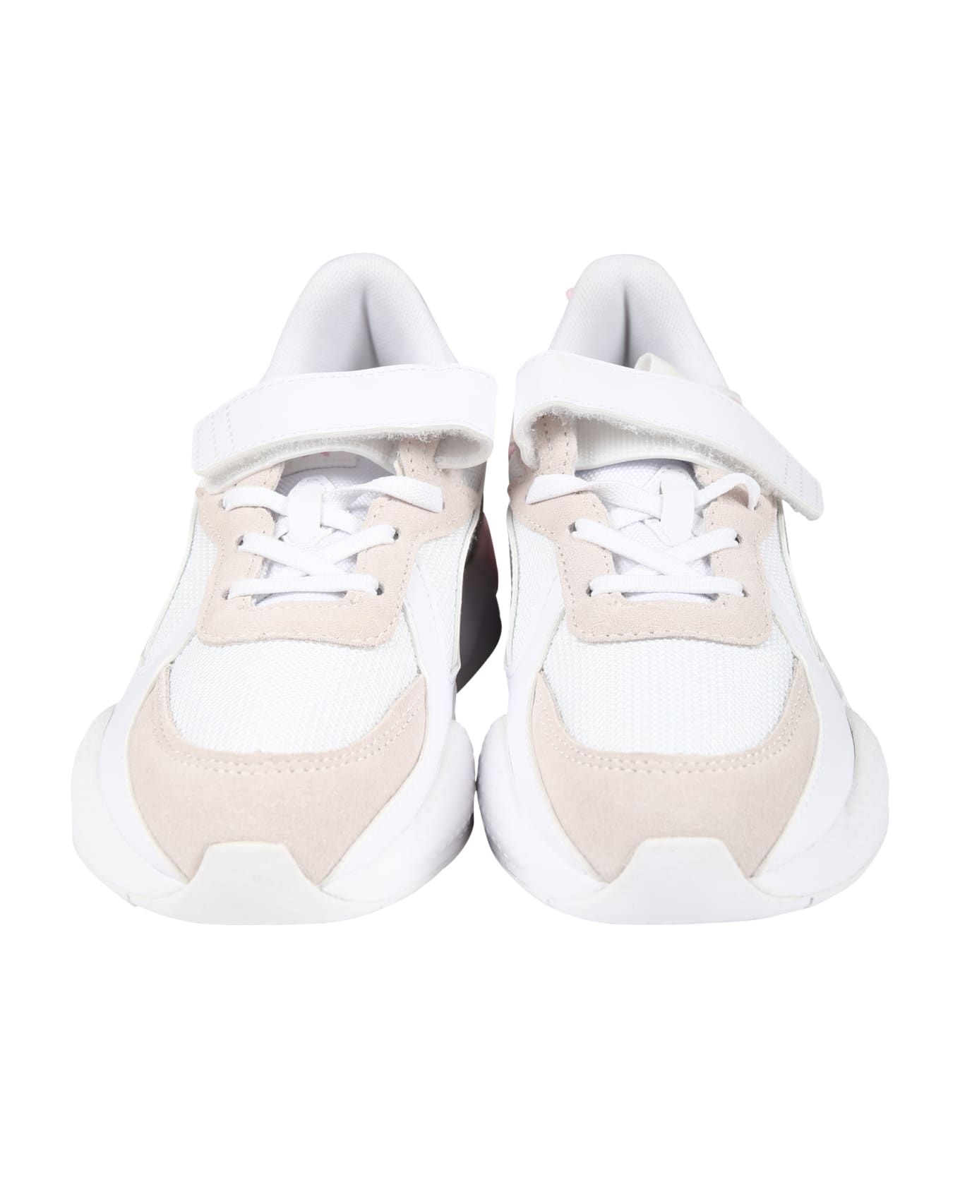 Puma White Sneakers For Girl With Logo - Multicolor