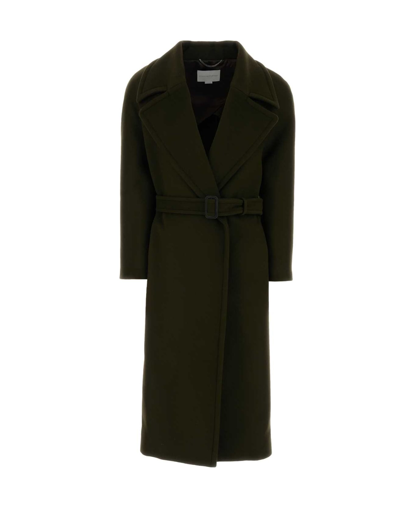 Stella McCartney Bottle Green Wool Coat - DARKKHAKI