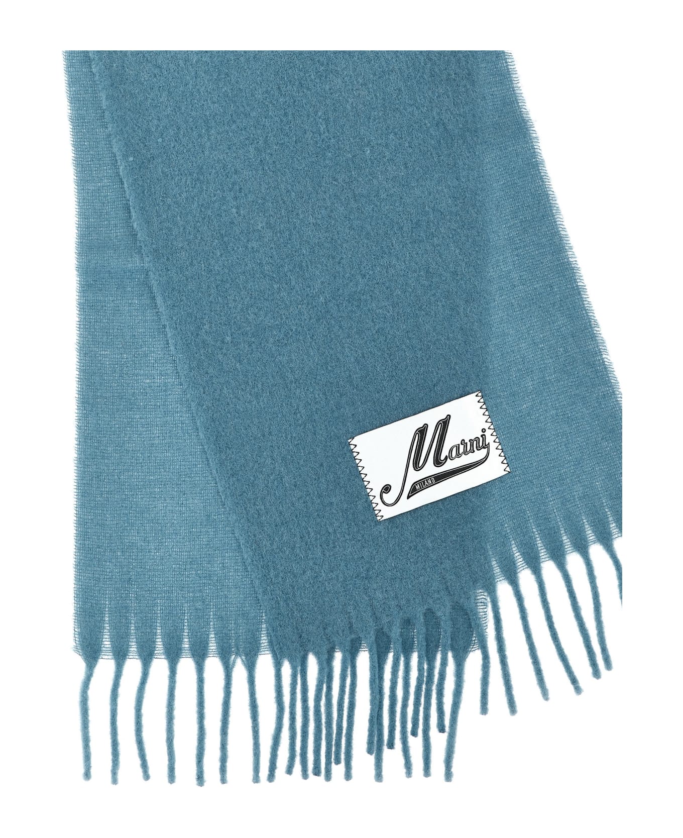 Marni Logo Patch Scarf - Lake
