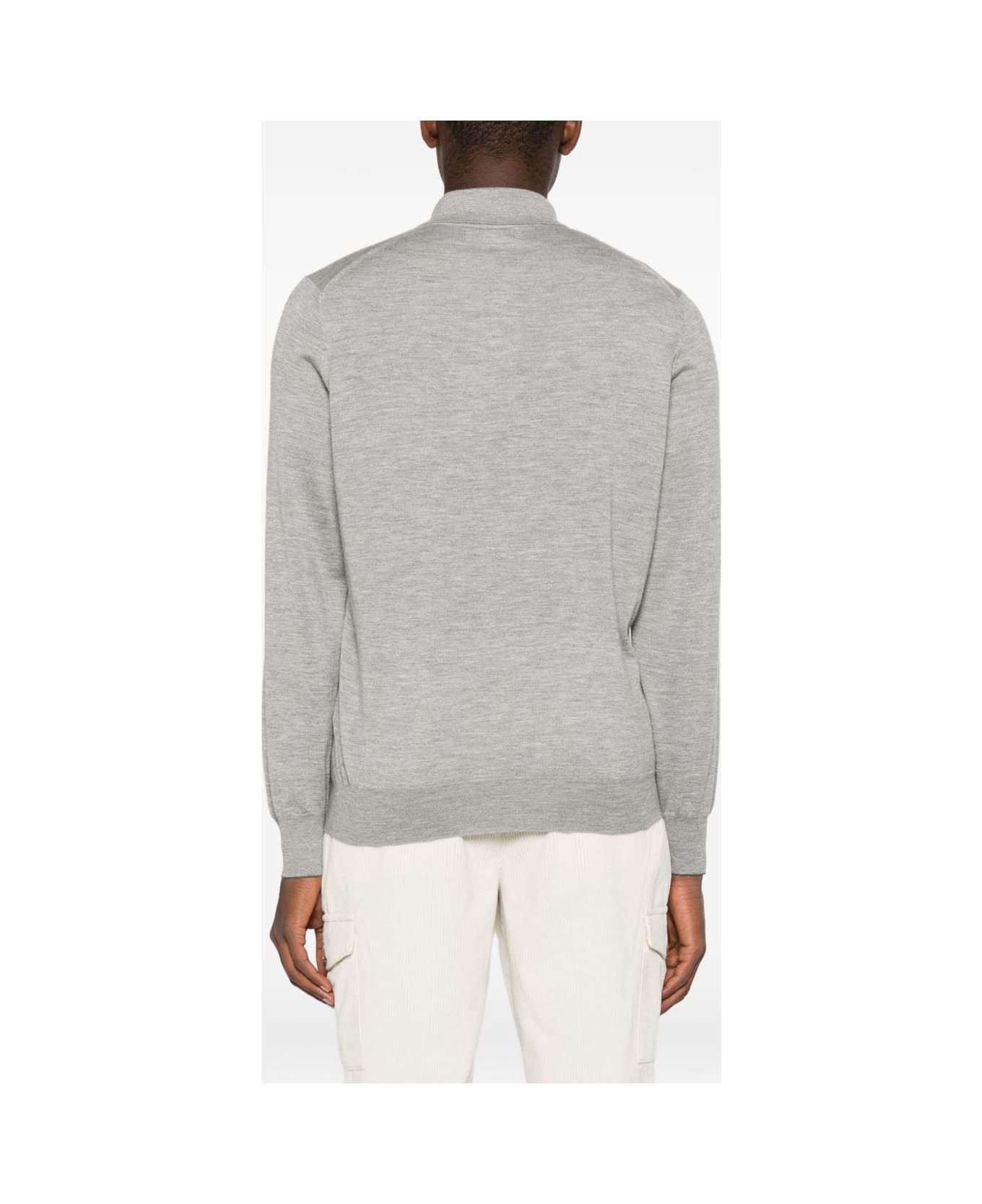 Brunello Cucinelli Cashmere Polo Sweater - Light Grey