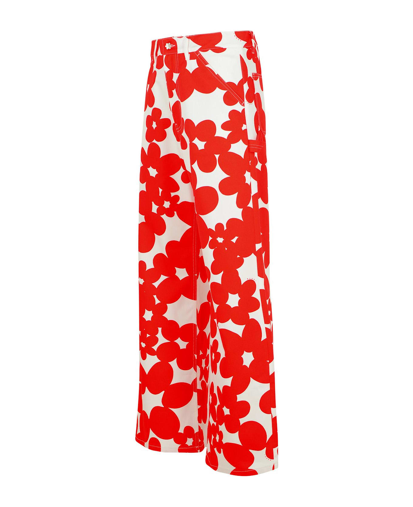 Marni Red Cotton Jeans - Red
