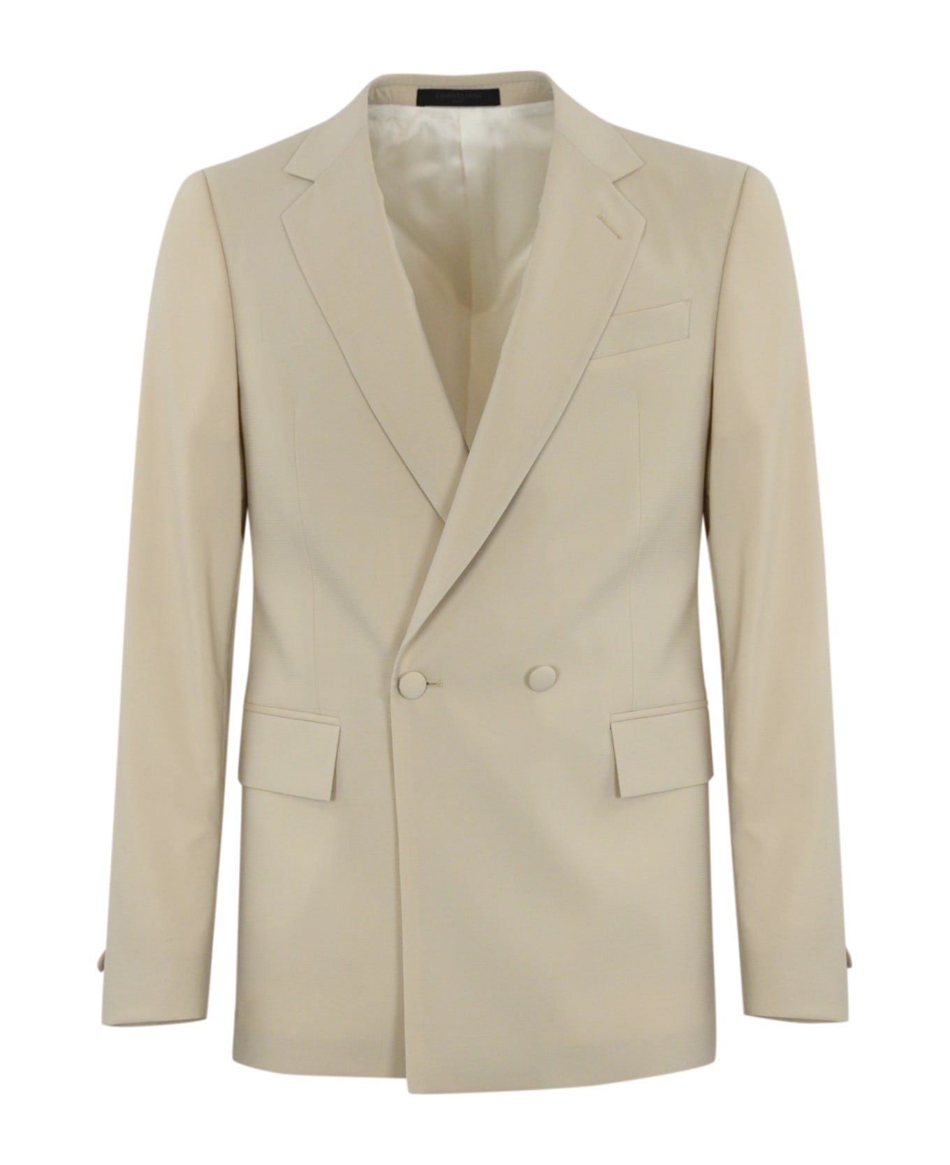 Corneliani Double-breasted Wool Jacket - Beige