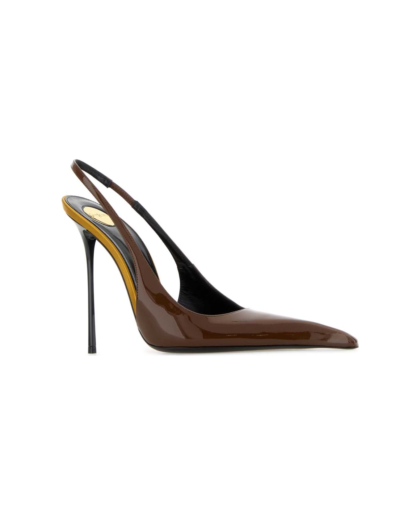 Saint Laurent Two-tone Leather Amalia Pumps - BURNISHEDWOODBURNI