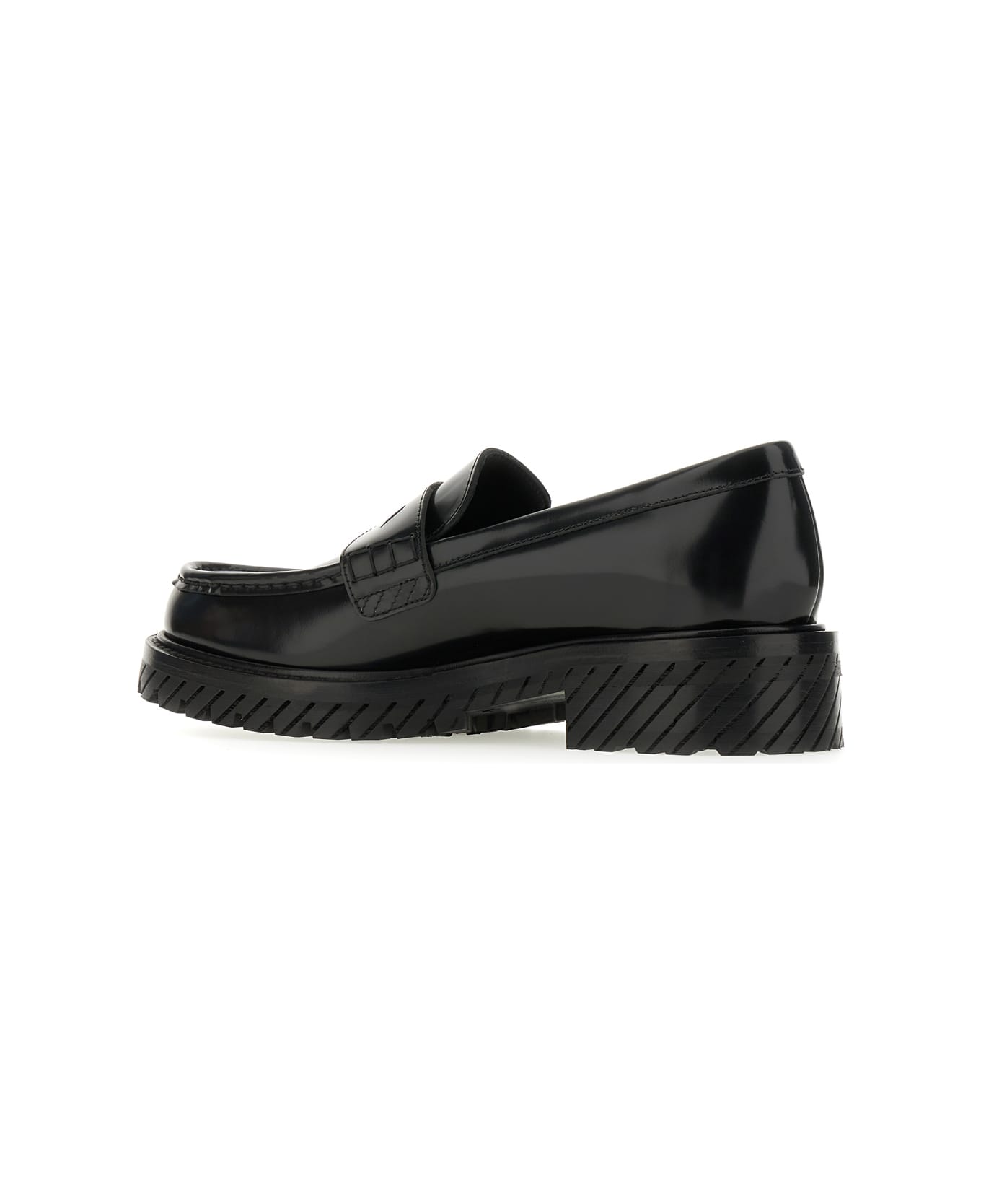 Off-White Black Leather Combat Loafers - 1010