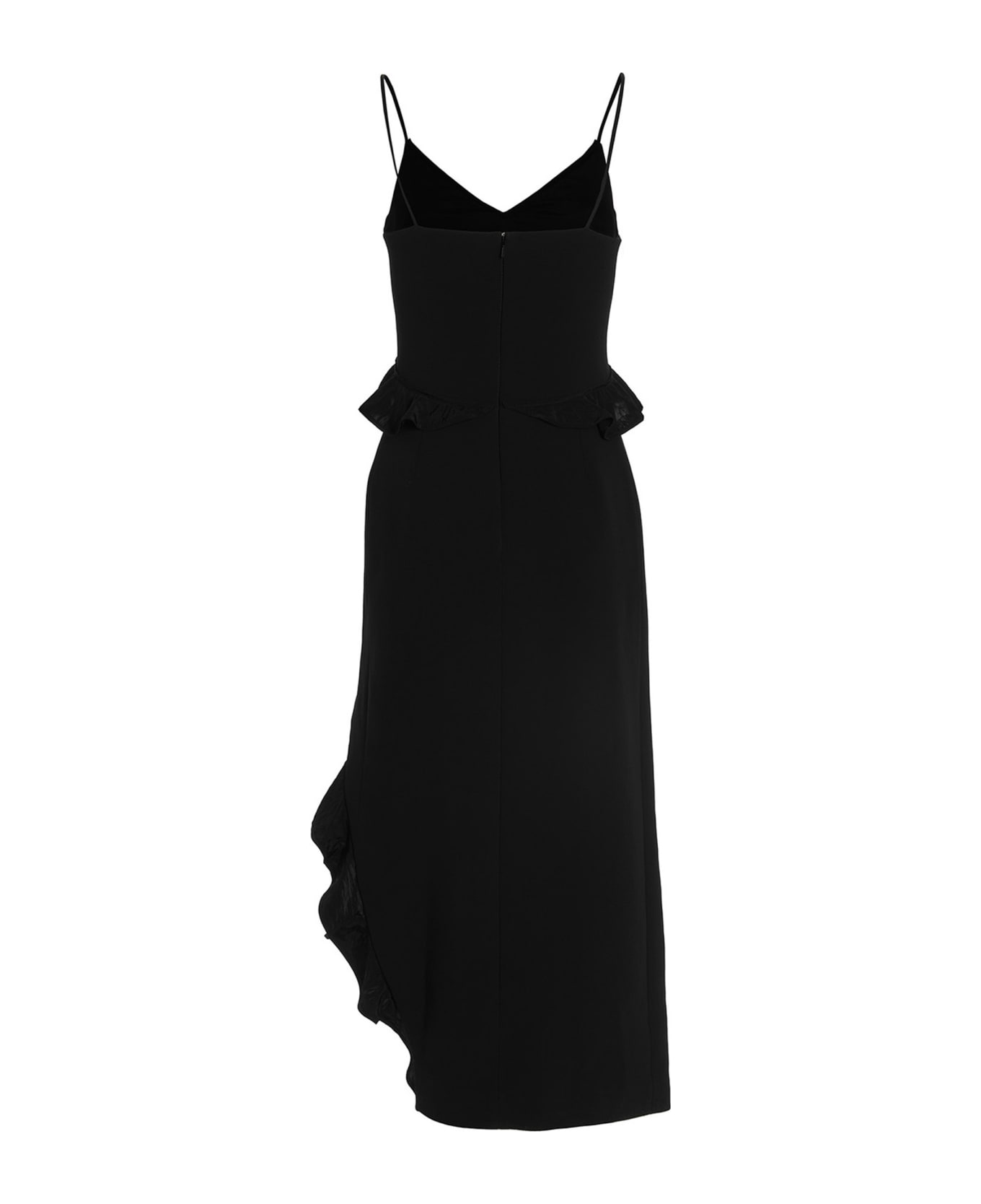 David Koma 'crossbody & Open Leg Ruffle Detail' Dress - Black  