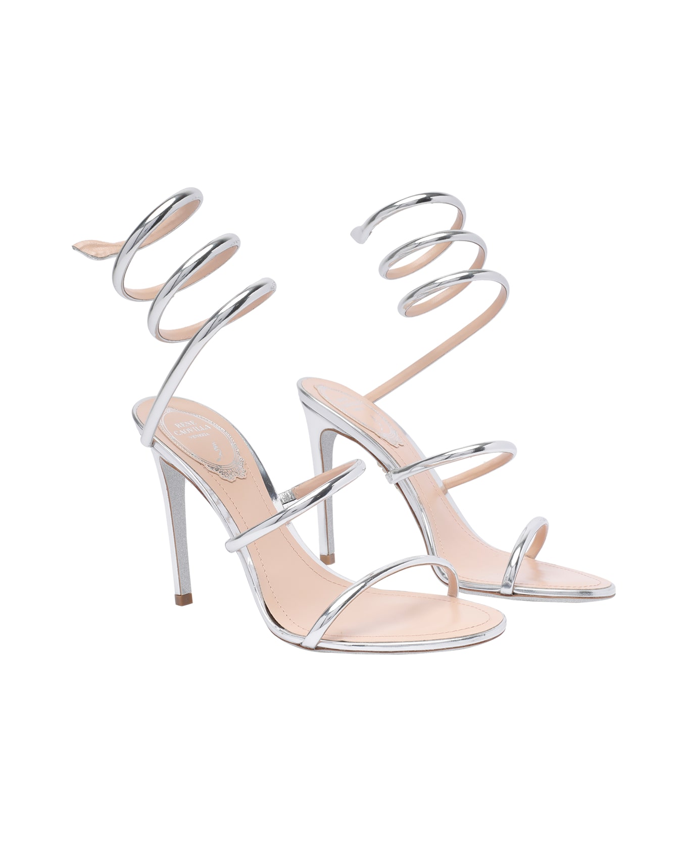 René Caovilla Cleo Pump Sandals - Silver
