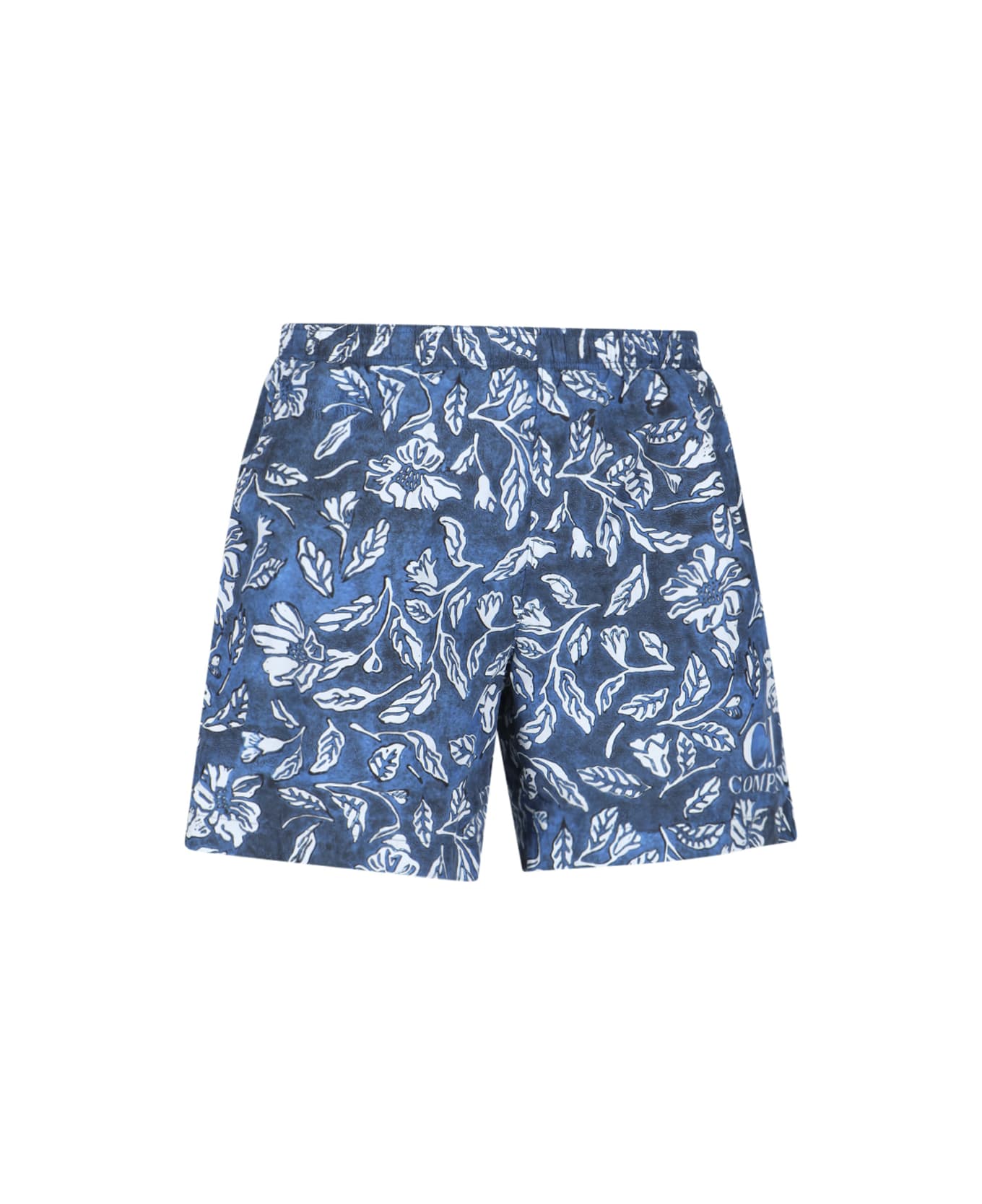 C.P. Company Floral Print Swimming Shorts - Medieval Blue スイムトランクス