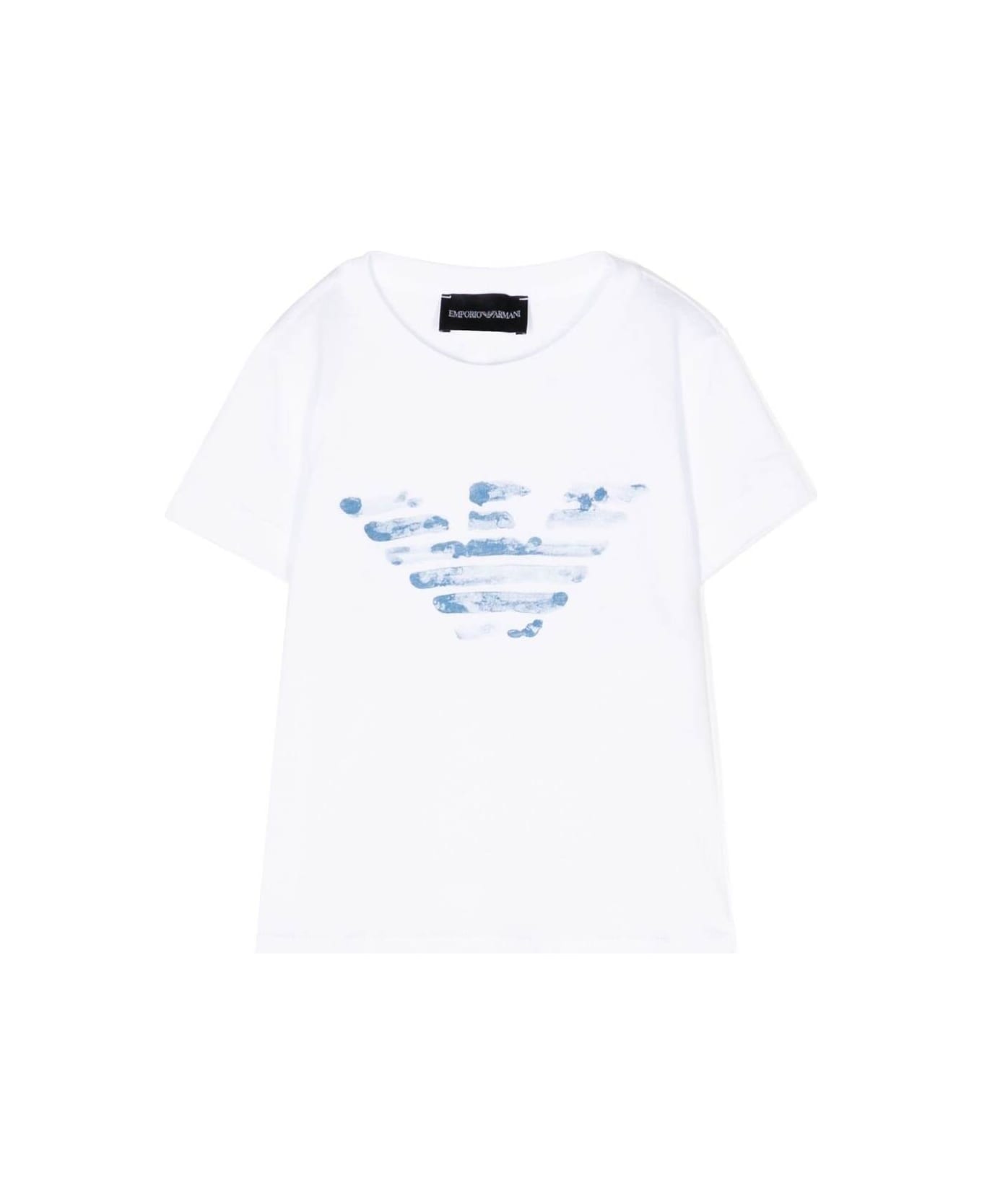 Emporio Armani 2pack White T-shirt With Emporio Print In Cotton Girl - White