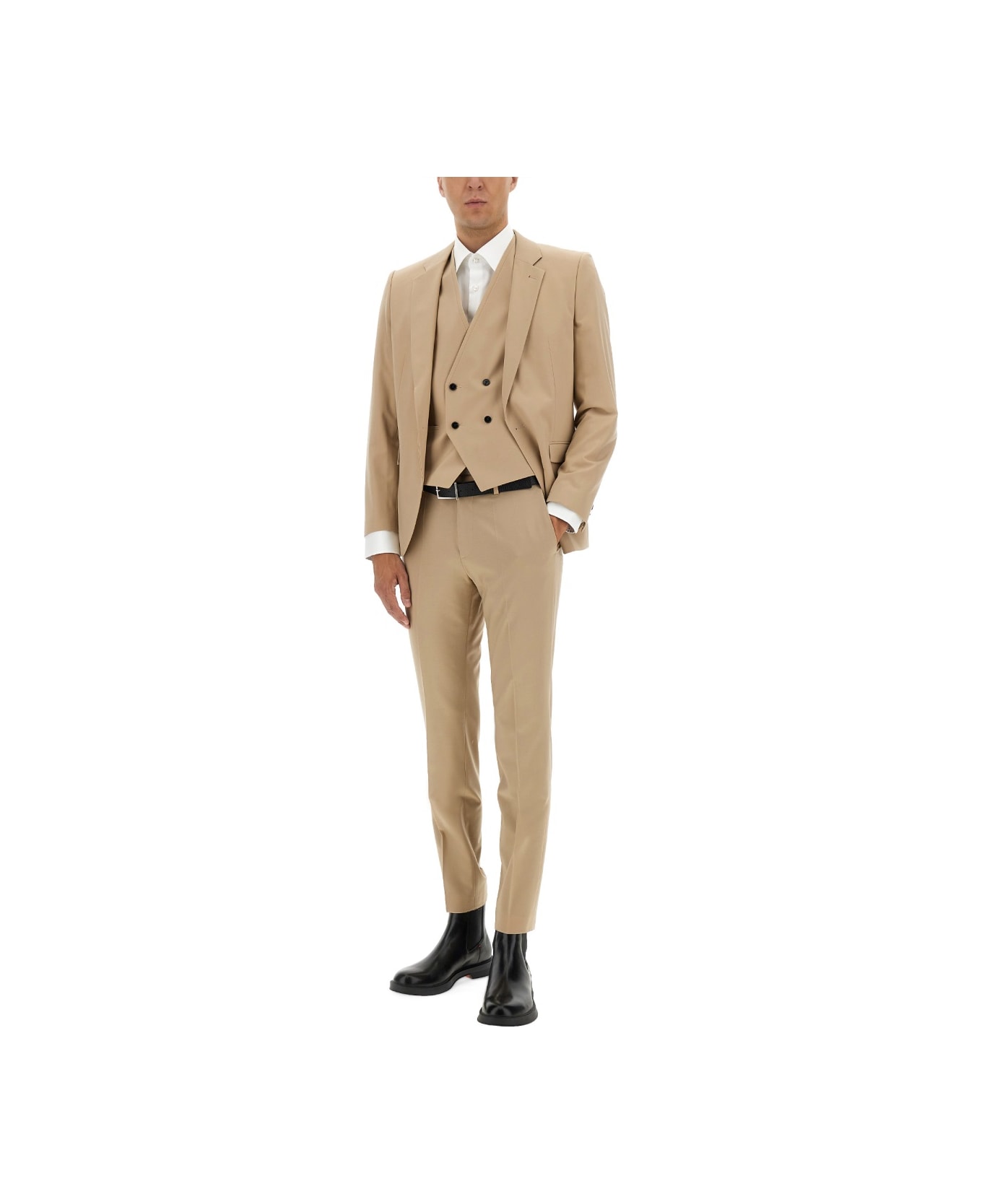 Hugo Boss Slim Fit Three Piece Suit - BEIGE