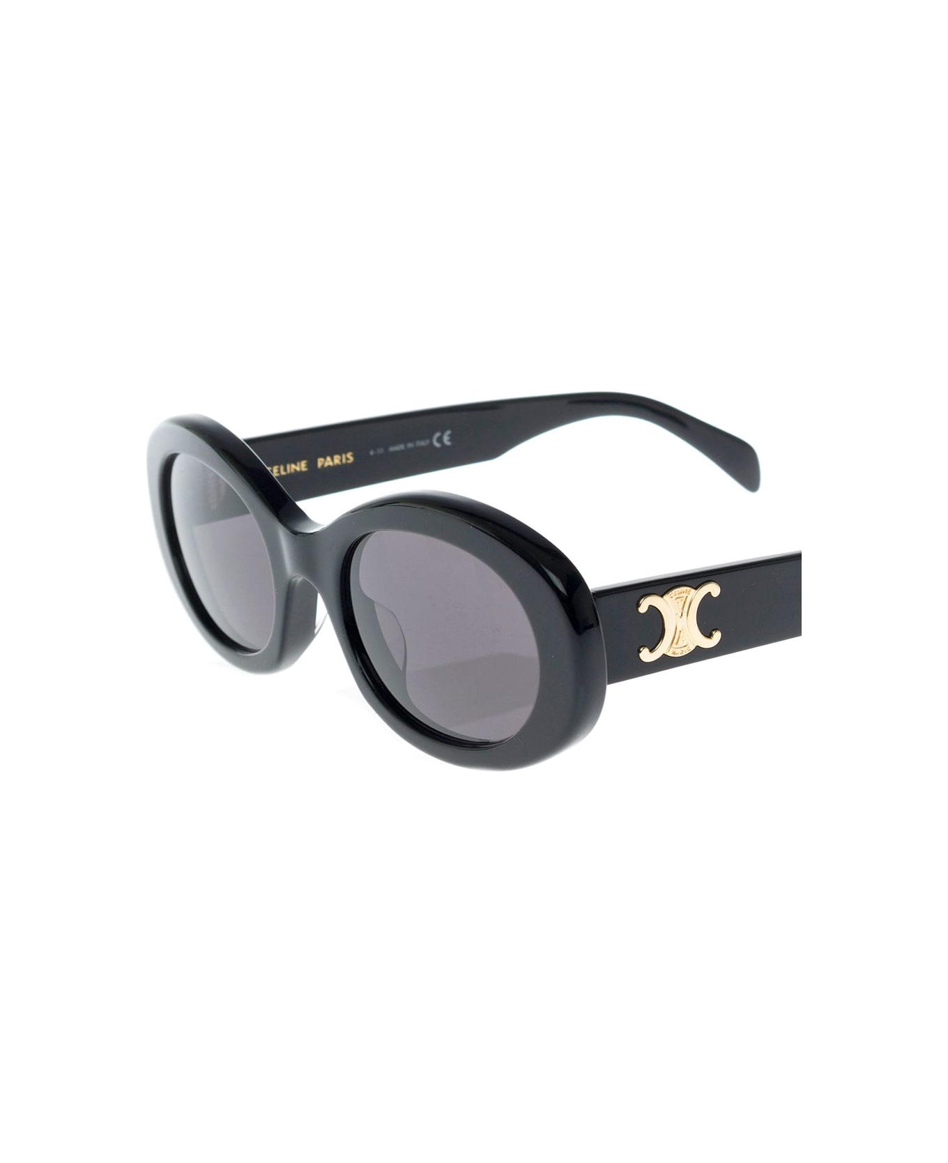 Celine Céline Woman's Triomphe Black Acetate Sunglasses With Logo - BLACK