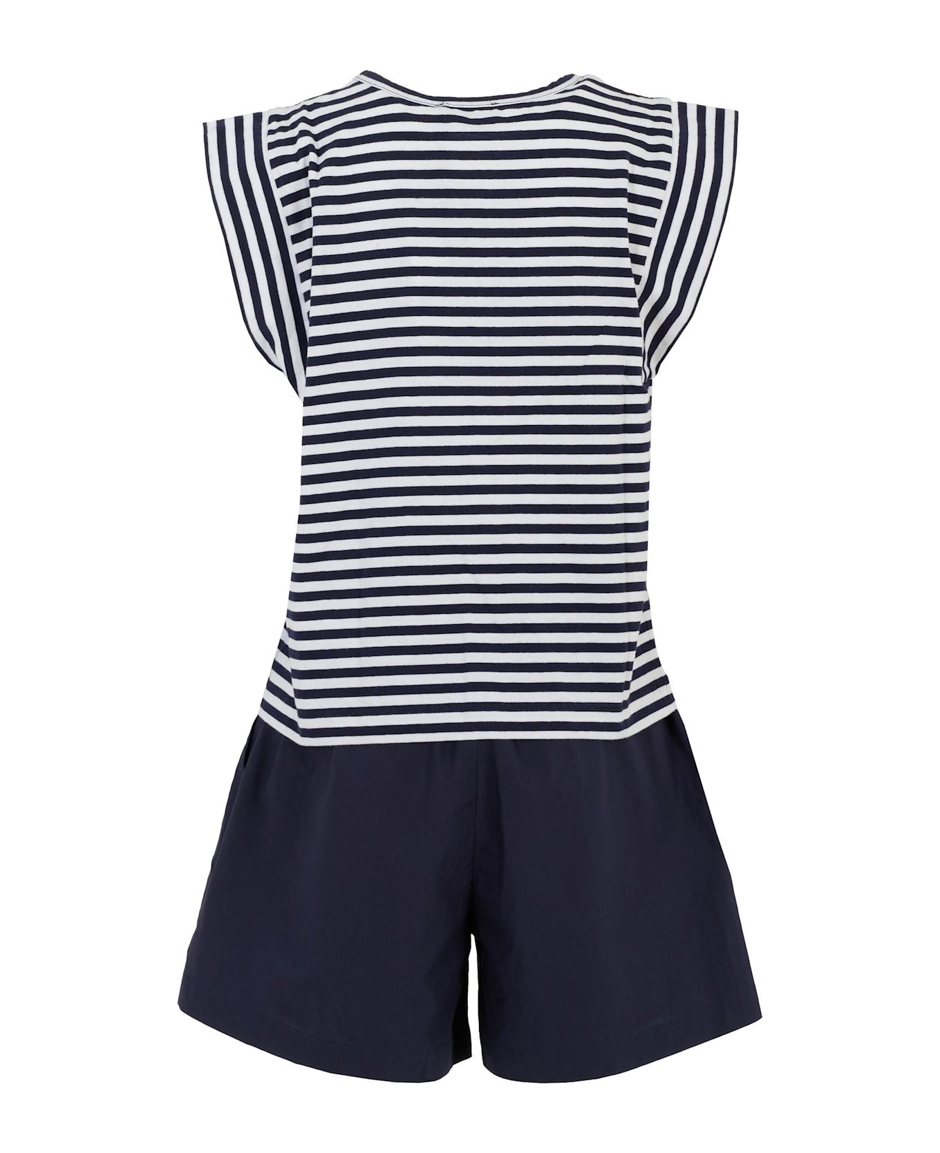 Moschino Blue Suit For Girl With Logo - Blue