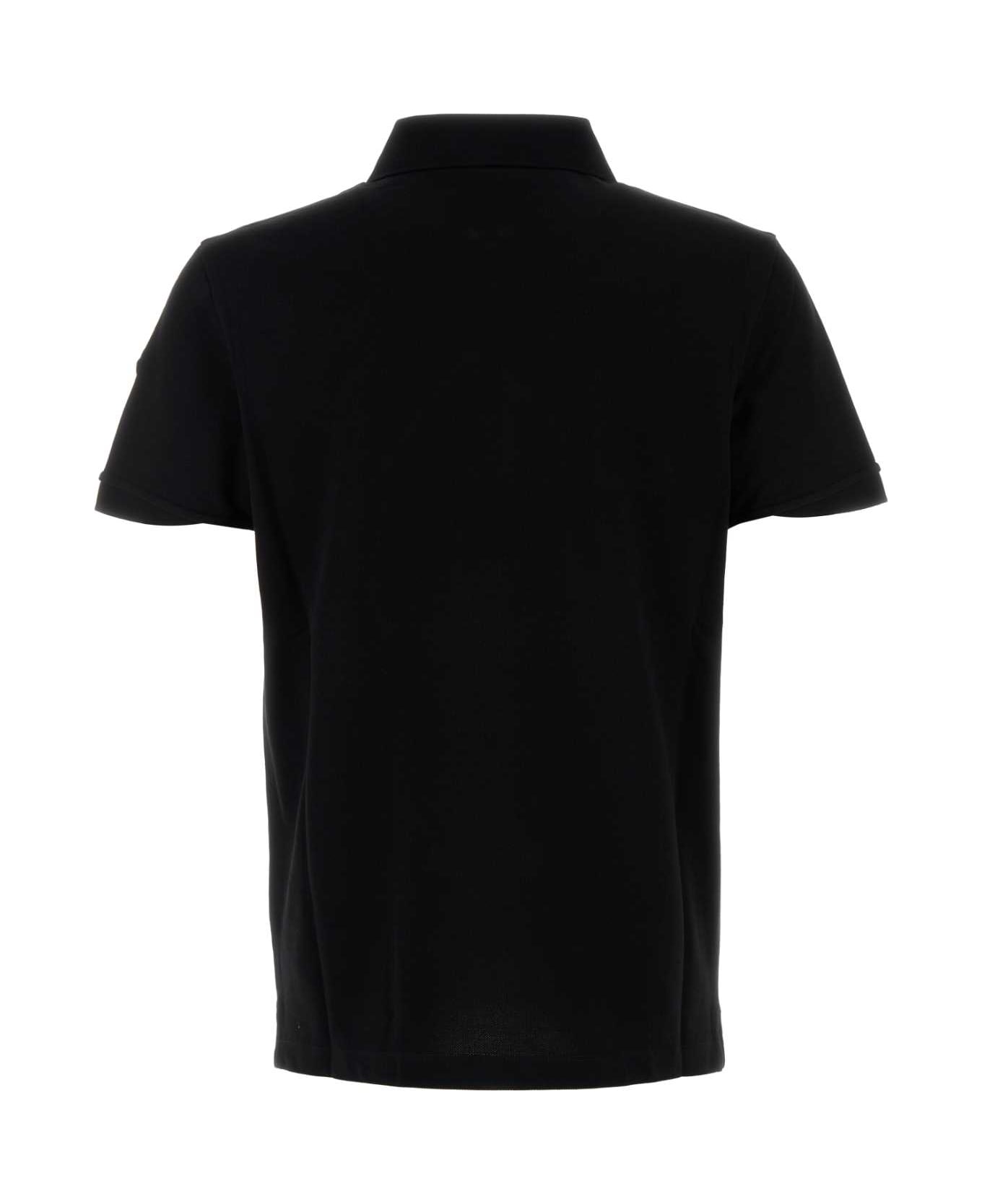 Moncler Black Piquet Polo Shirt - 999