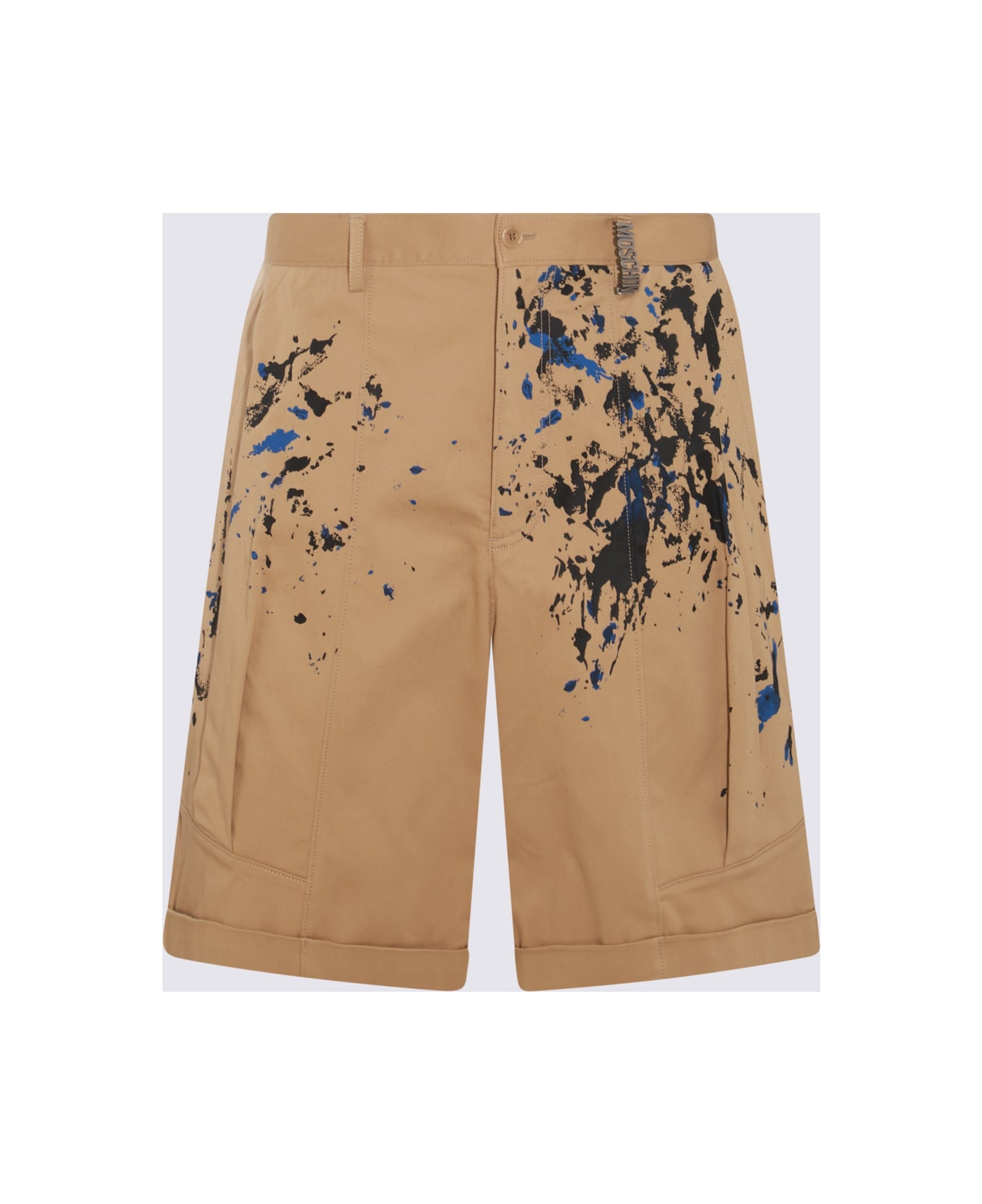 Moschino Beige Cotton Blend Shorts - Beige