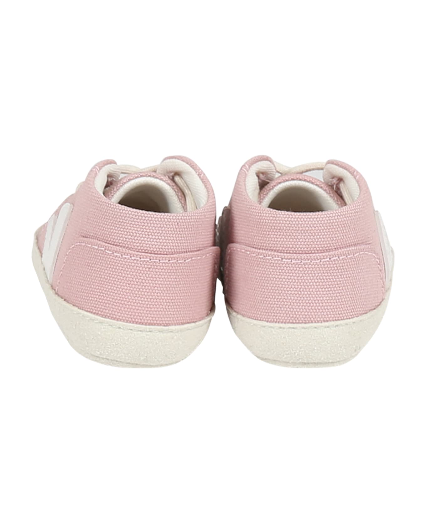 Veja Pink Sneakers For Baby Girl With White Logo - Pink シューズ
