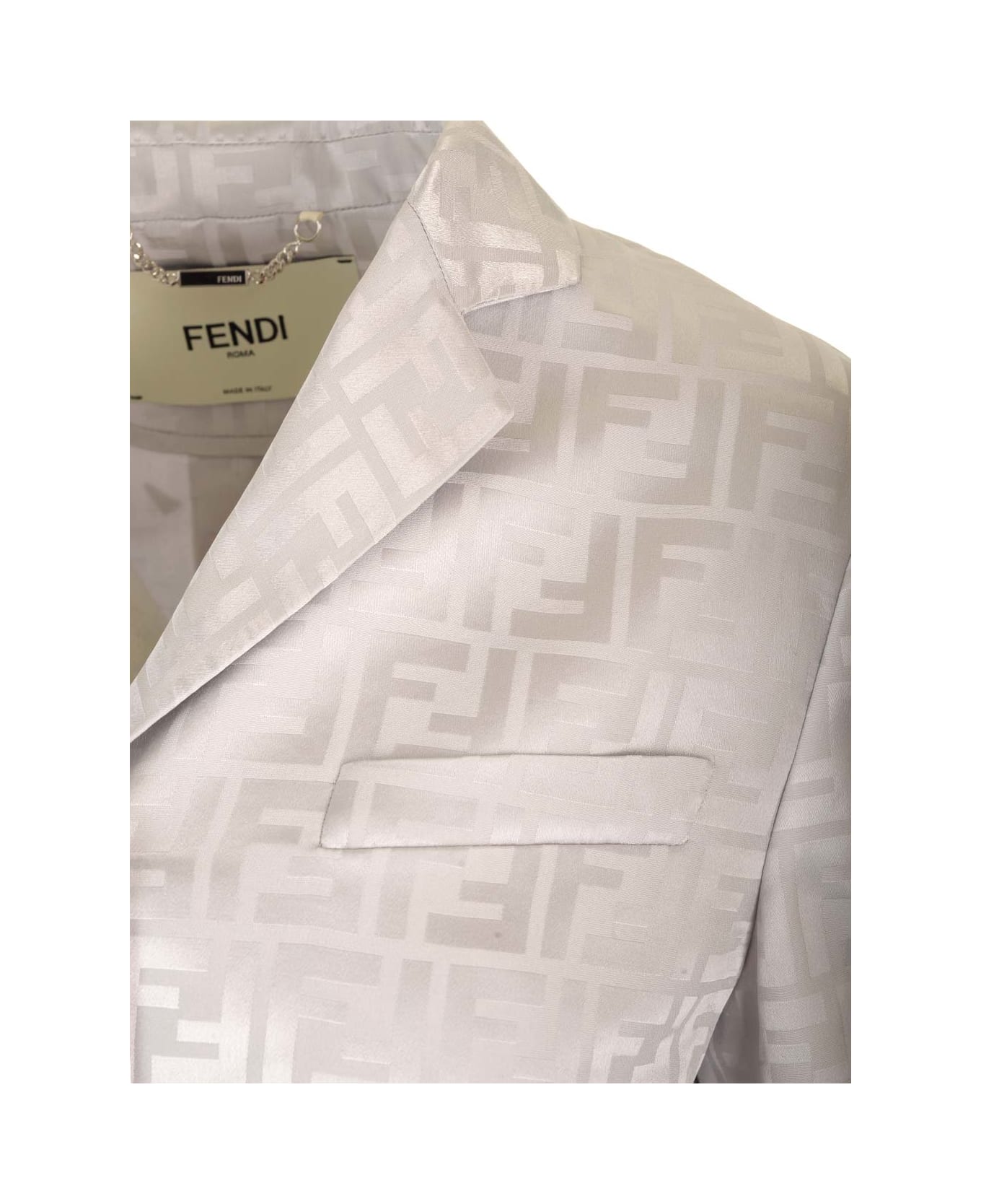 Fendi Monogram Silk Jacket - Grey ブレザー