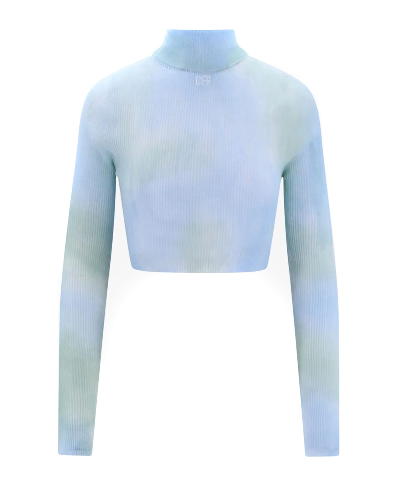 Off-White Crop Fit Turtleneck Top - Blue トップス