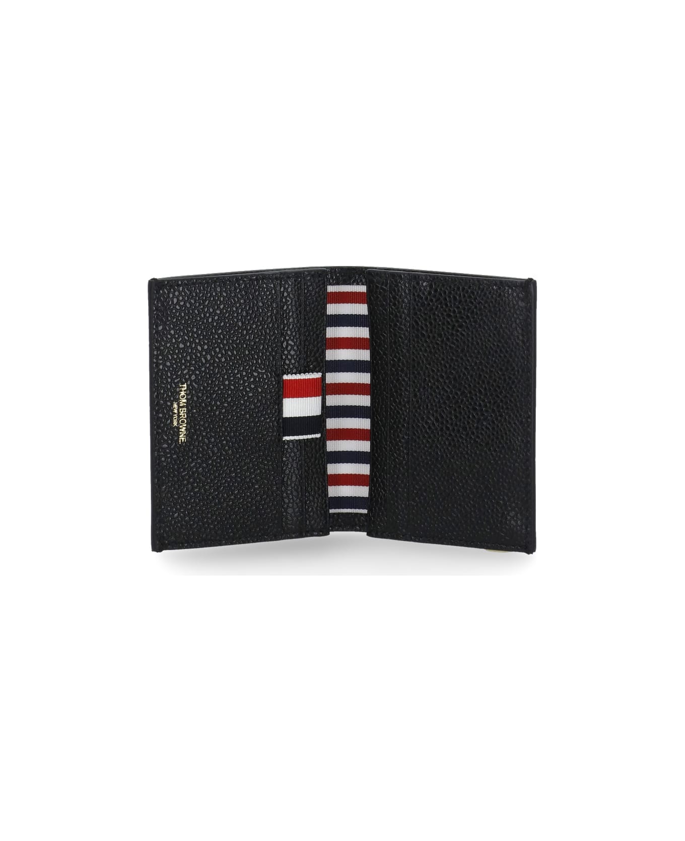 Thom Browne Pebble Leather Card Holder - Black