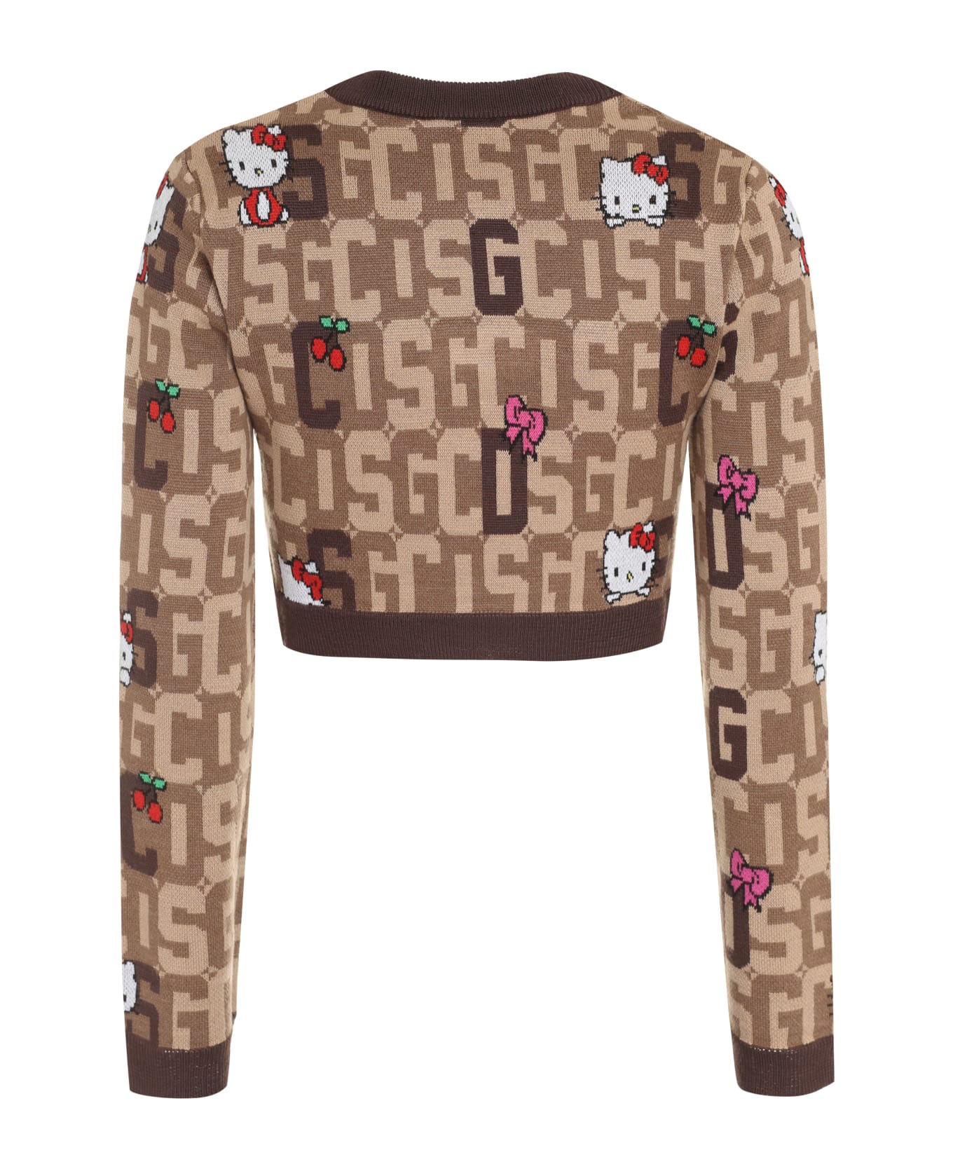GCDS X Hello Kitty - Wool-blend Crew-neck Sweater - brown