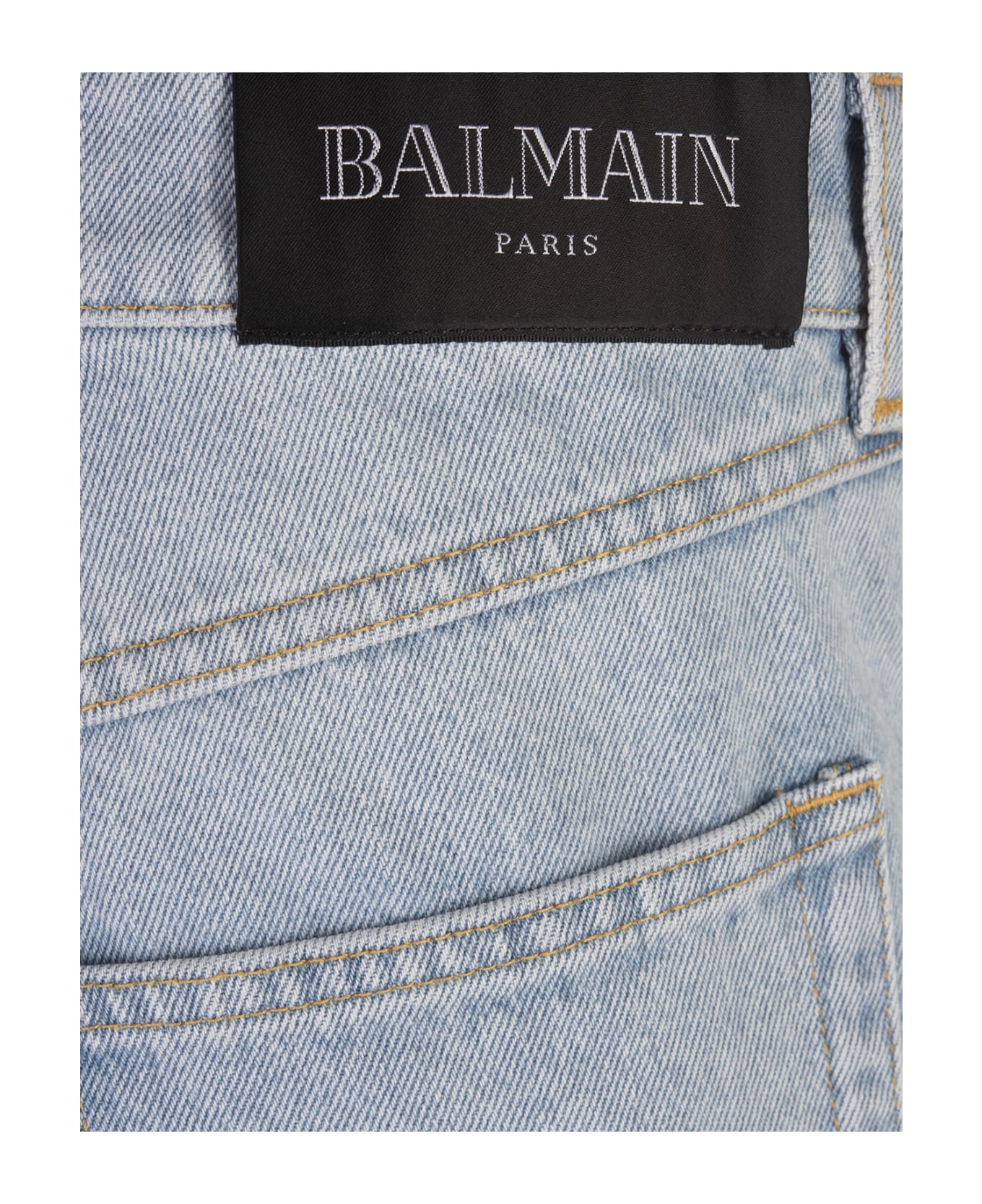 Balmain Light Blue Denim Regular Fit Jeans - Blue