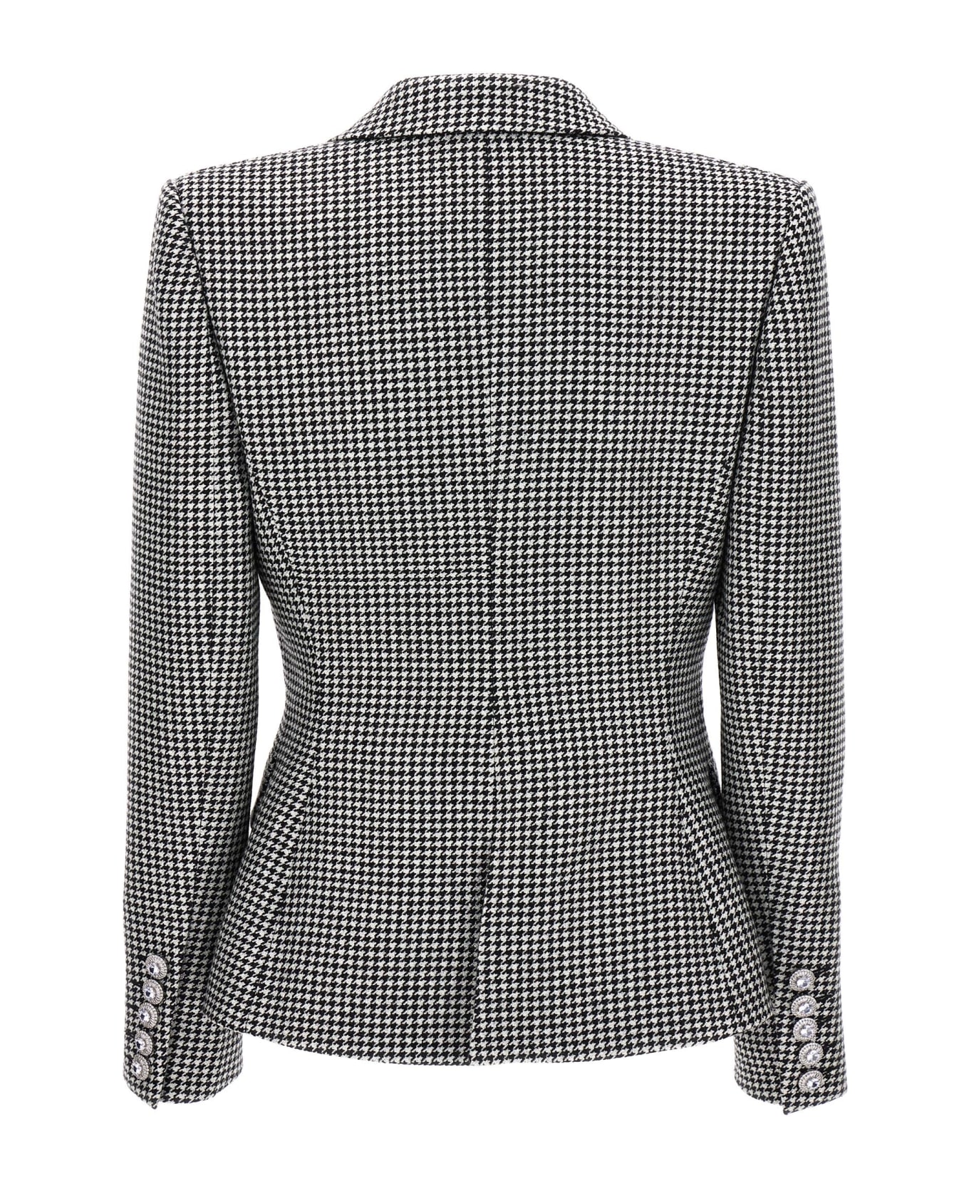 Alexandre Vauthier Double-breasted Houndstooth Blazer - White/Black